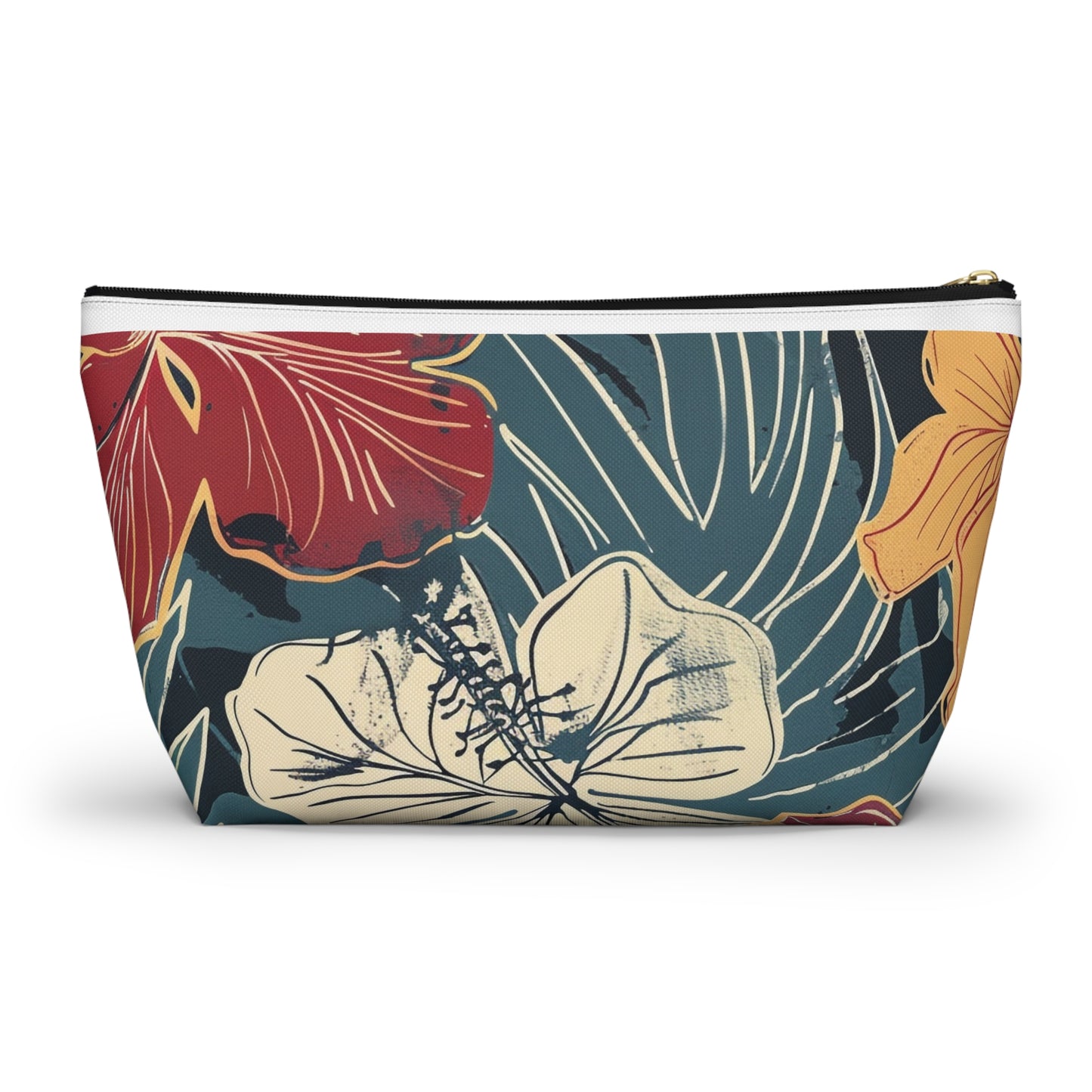 Floral Accessory Pouch | Cosmetic Bag | Travel Makeup Organizer | Gift for Her | Tropical Design | Stylish Storage Solution