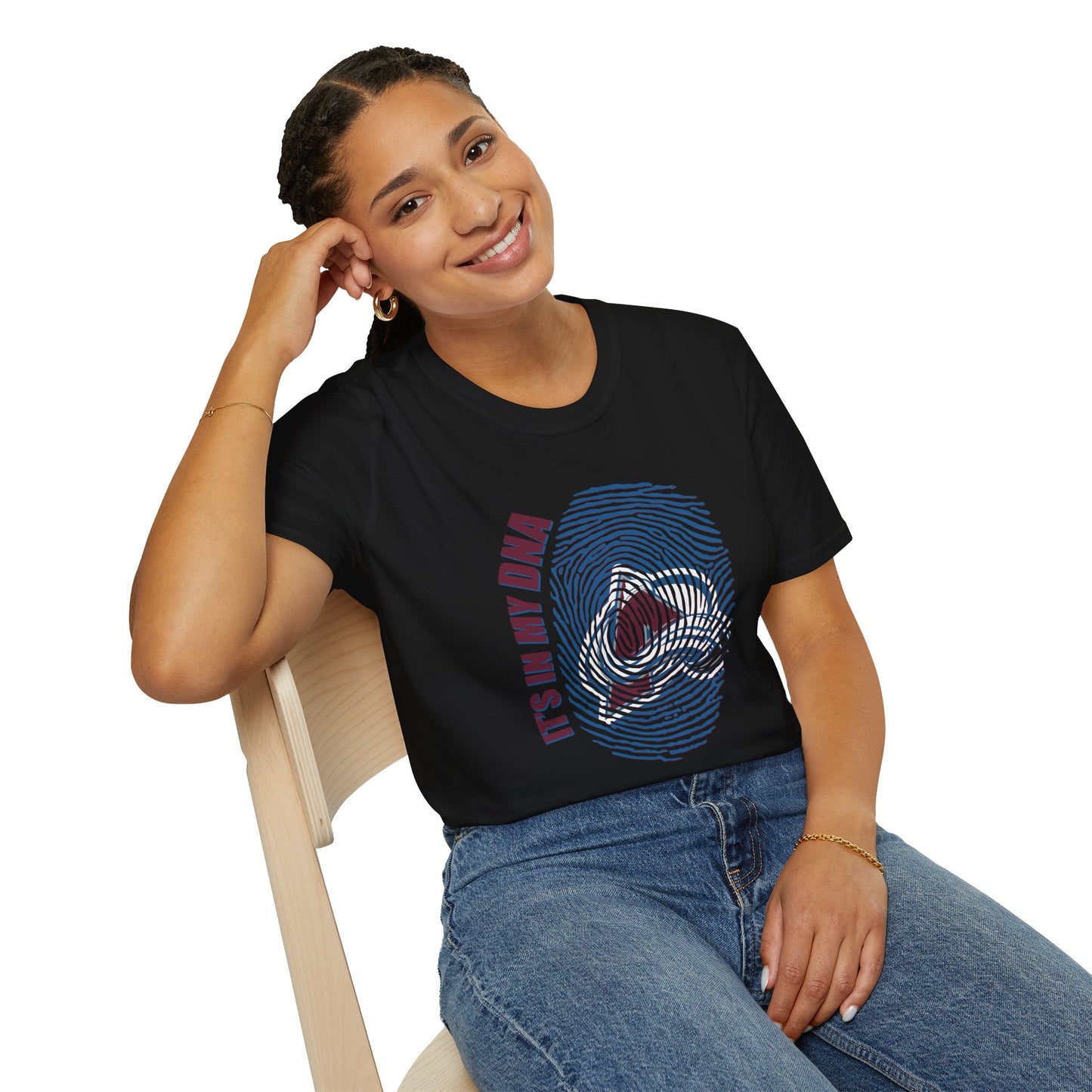 Avalanche Its in my DNA T-Shirt with Unique Fingerprint Design, Casual Wear, Gift for Sports Fans, Birthday Present, Trendy Graphic Tee