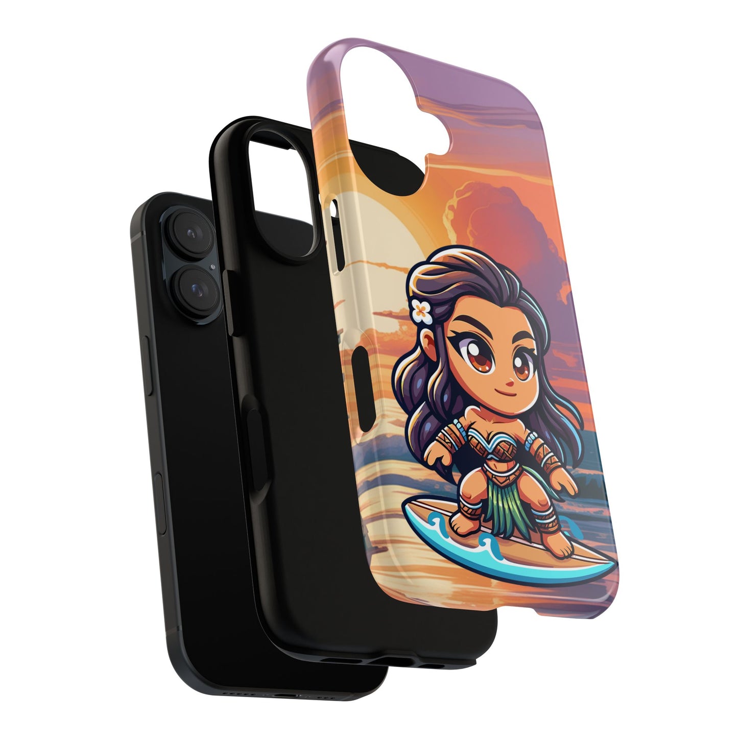 Charming Phone Case with Surfing Design, Trendy Phone Cover, Cute Cartoon Phone Case, Gift for Ocean Lovers, Summer Vibe Accessory