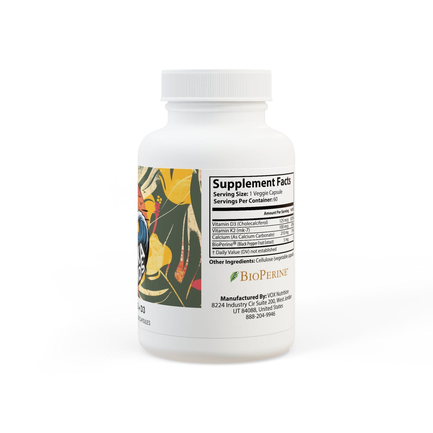 Vitamin K2 + D3 Supplement (60 Capsules)