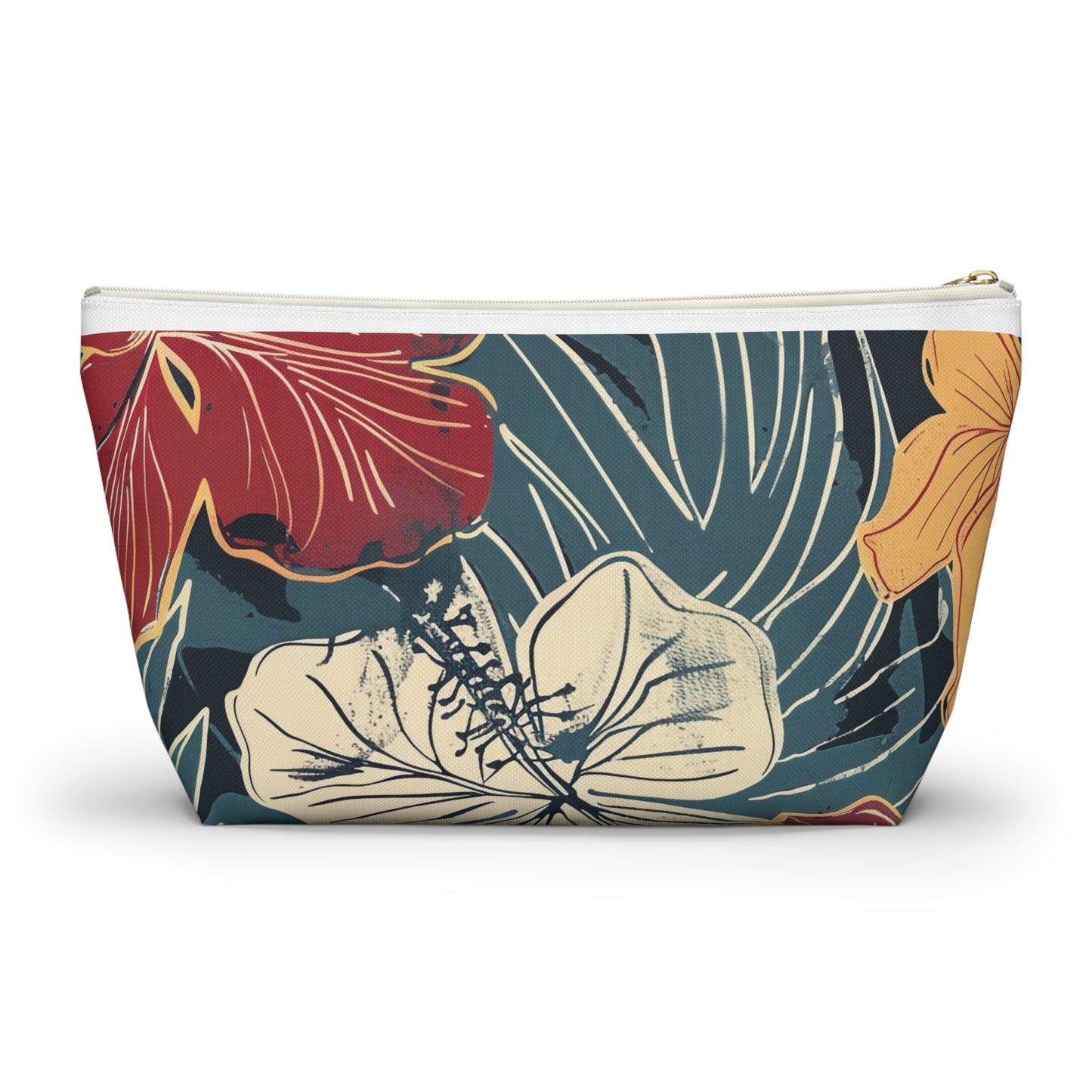 Floral Accessory Pouch | Cosmetic Bag | Travel Makeup Organizer | Gift for Her | Tropical Design | Stylish Storage Solution