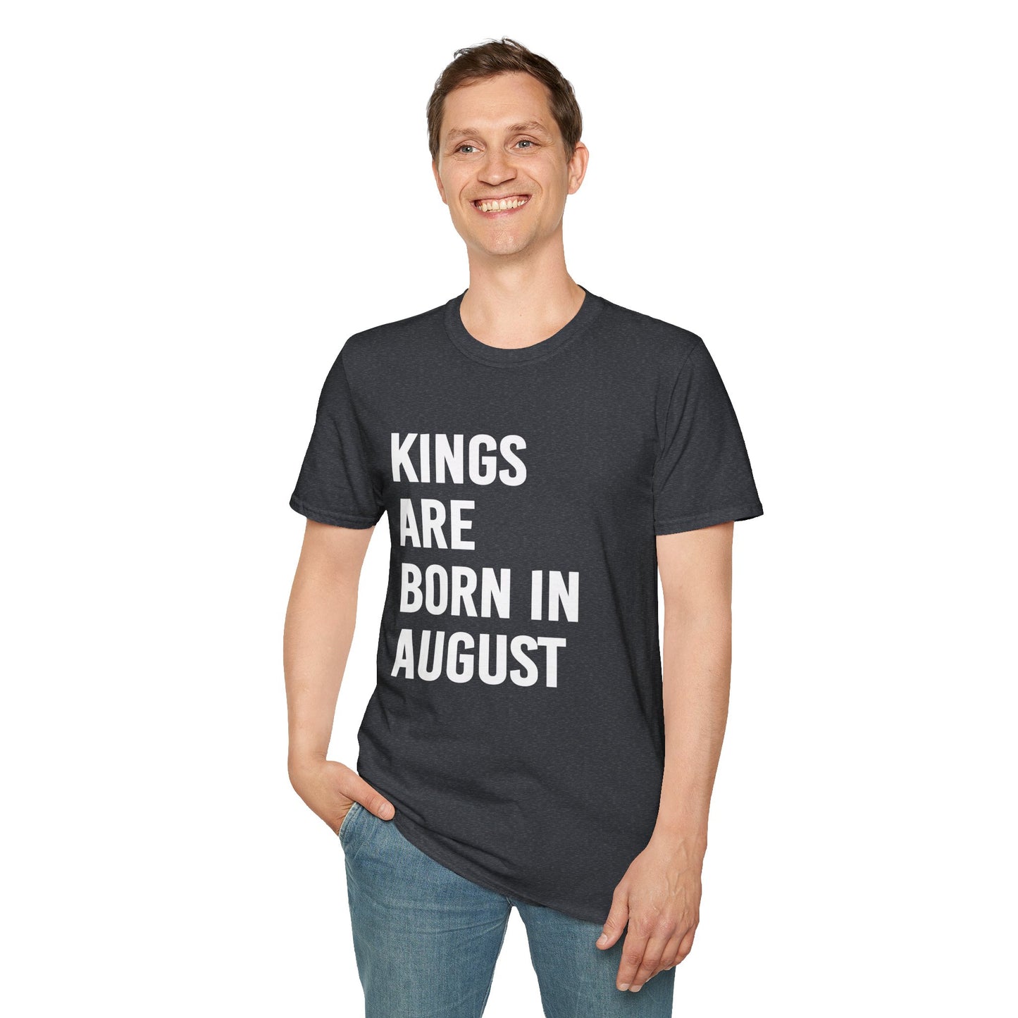Kings Are Born In August T-Shirt, Unisex Softstyle Tee