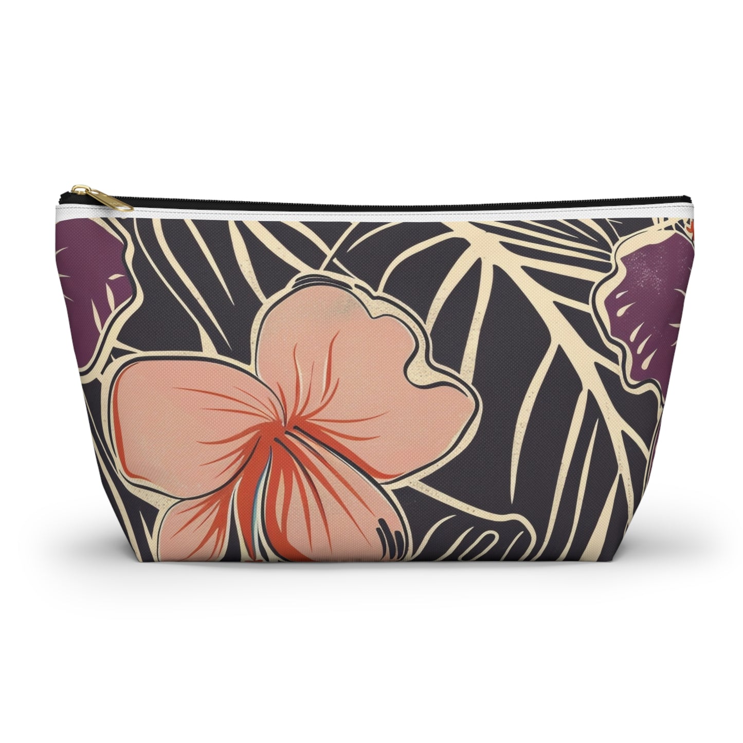 Tropical Floral Accessory Pouch - Makeup Bag, Travel Organizer, Journaling Kit, Gift for Her, Summer Vibes