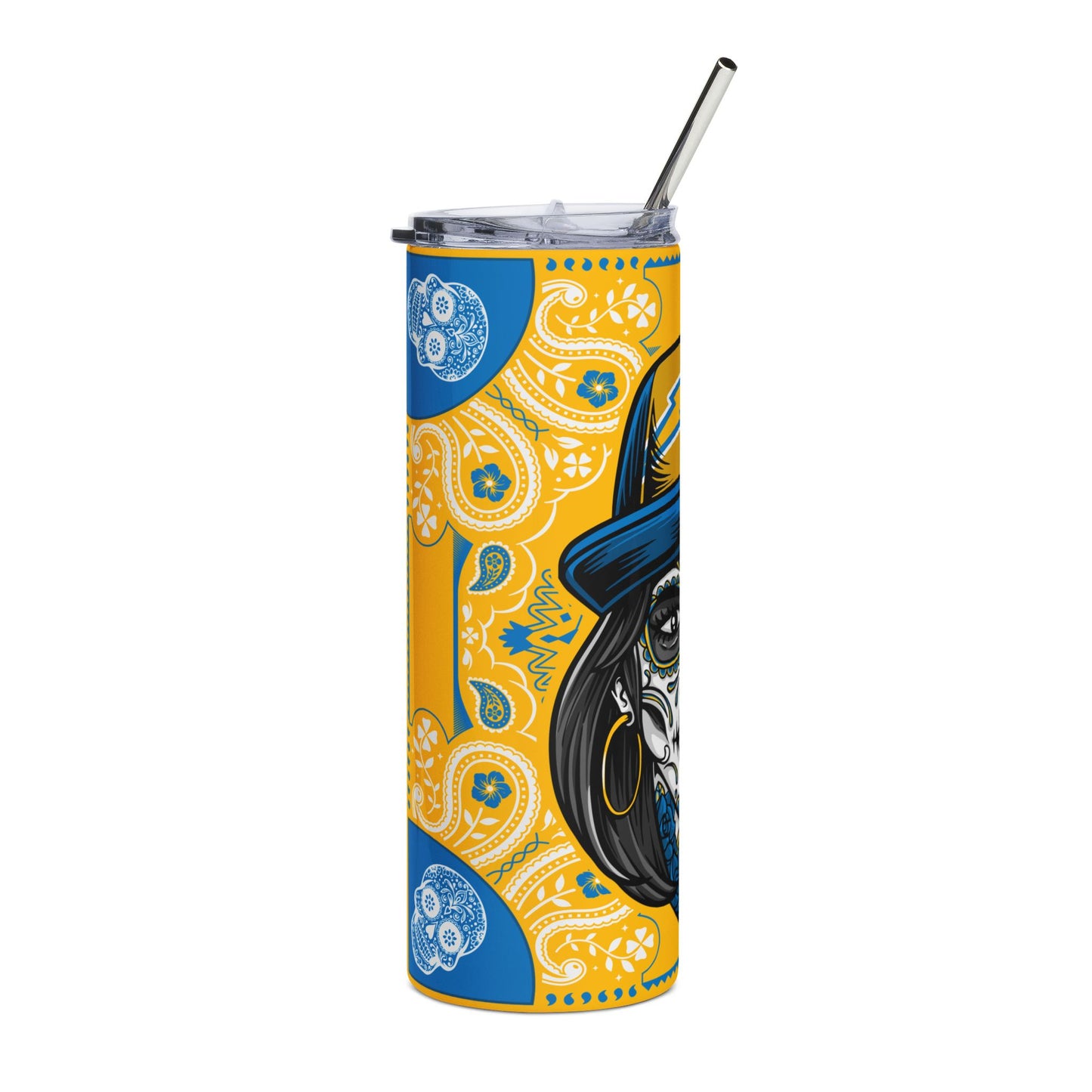 Chargers Sugar Skull 20 oz Tumbler – Sublimated, Double-Walled