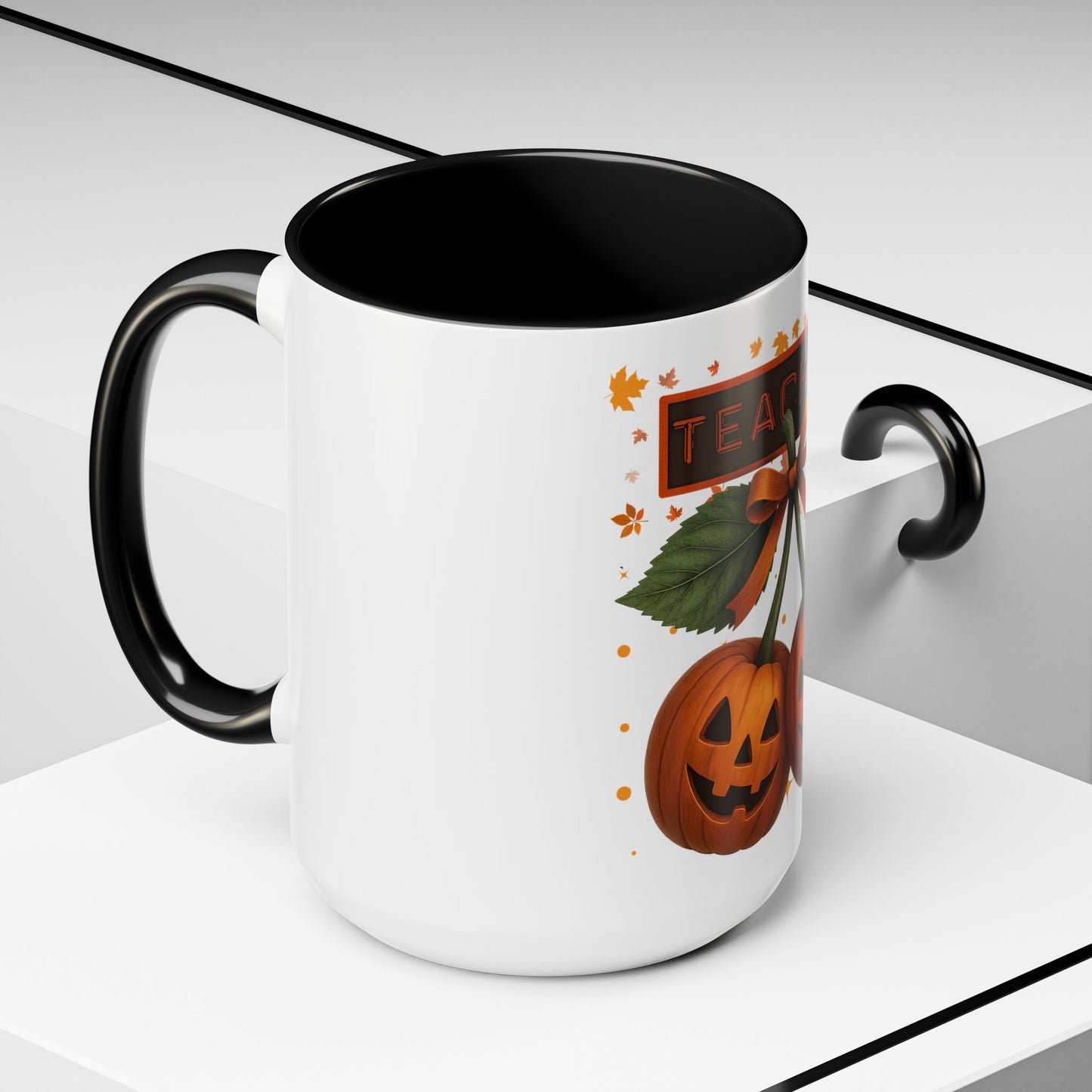 Halloween Teacher Coffee Mug | Pumpkin Autumn Decor | Cute Seasonal Gift for Educators | 11 & 15oz Ceramic Cups