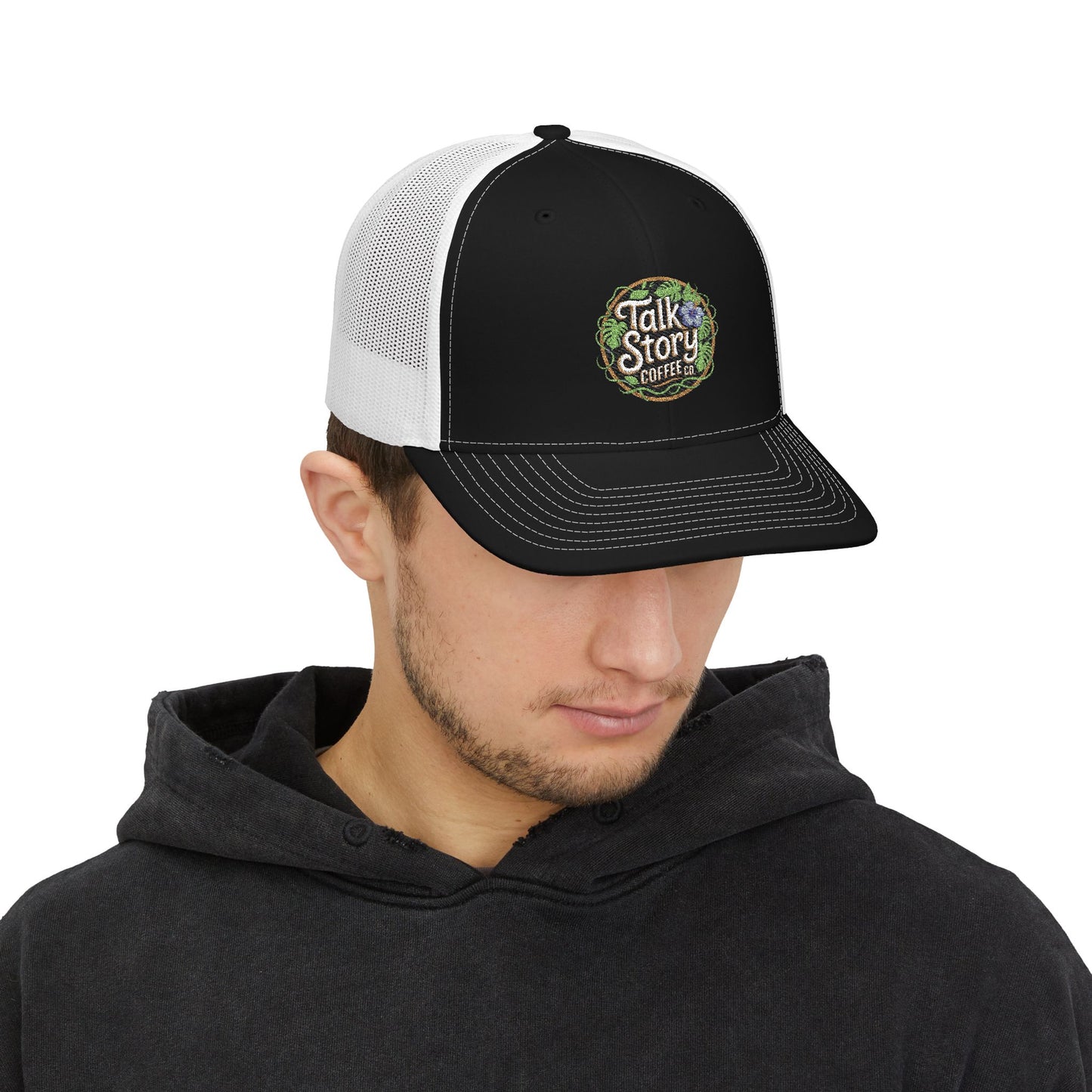 Custom Embroidered Snapback Trucker Cap, Casual Hat, Perfect Gift for Coffee Lovers, Summer Accessory, Adjustable Hat for Every Occasion