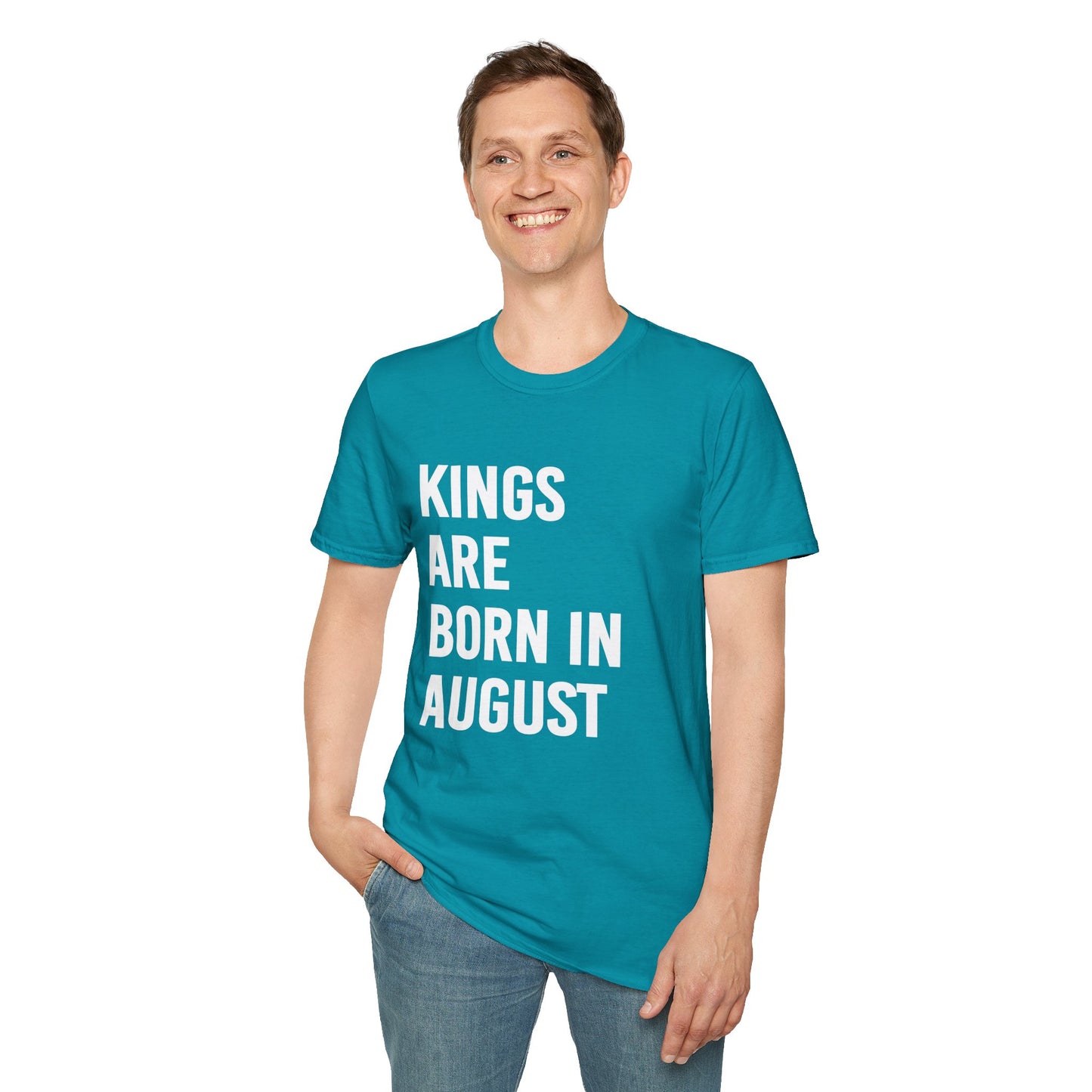 Kings Are Born In August T-Shirt, Unisex Softstyle Tee