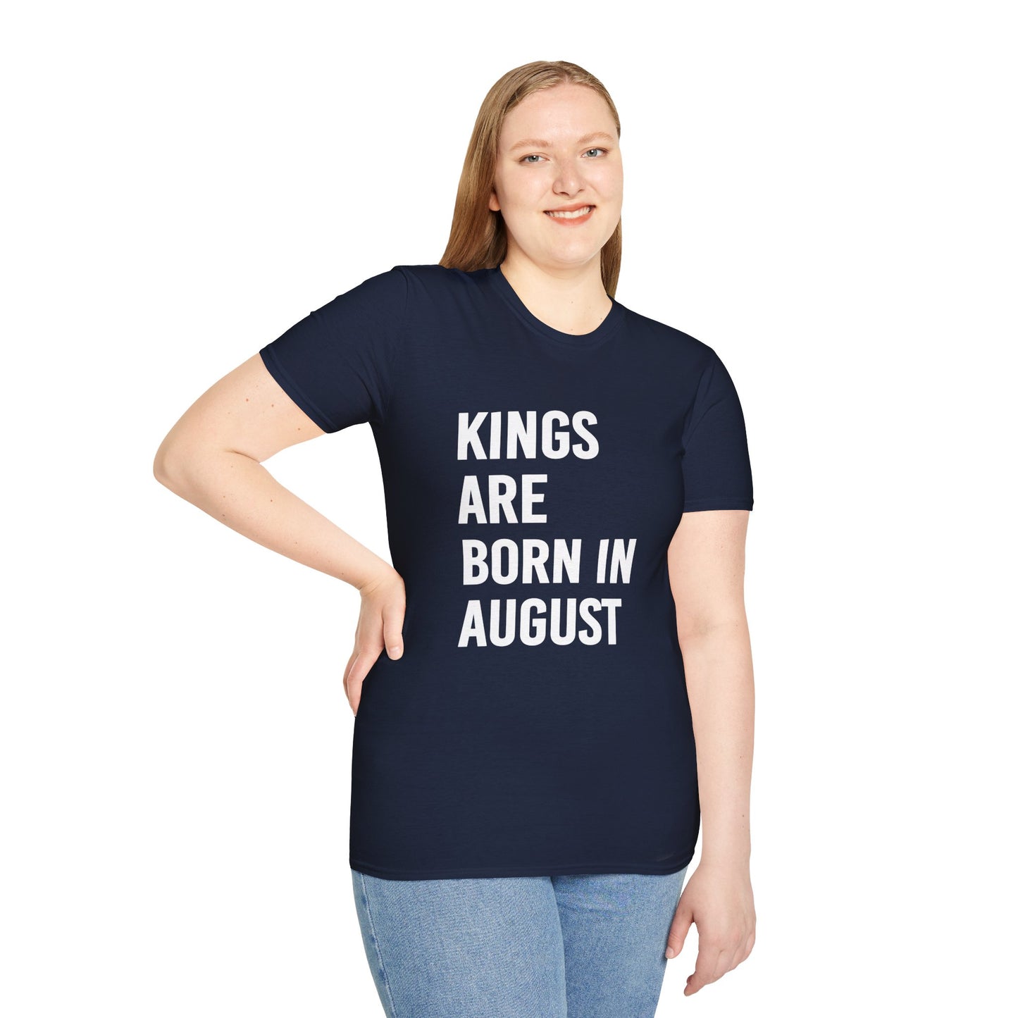 Kings Are Born In August T-Shirt, Unisex Softstyle Tee