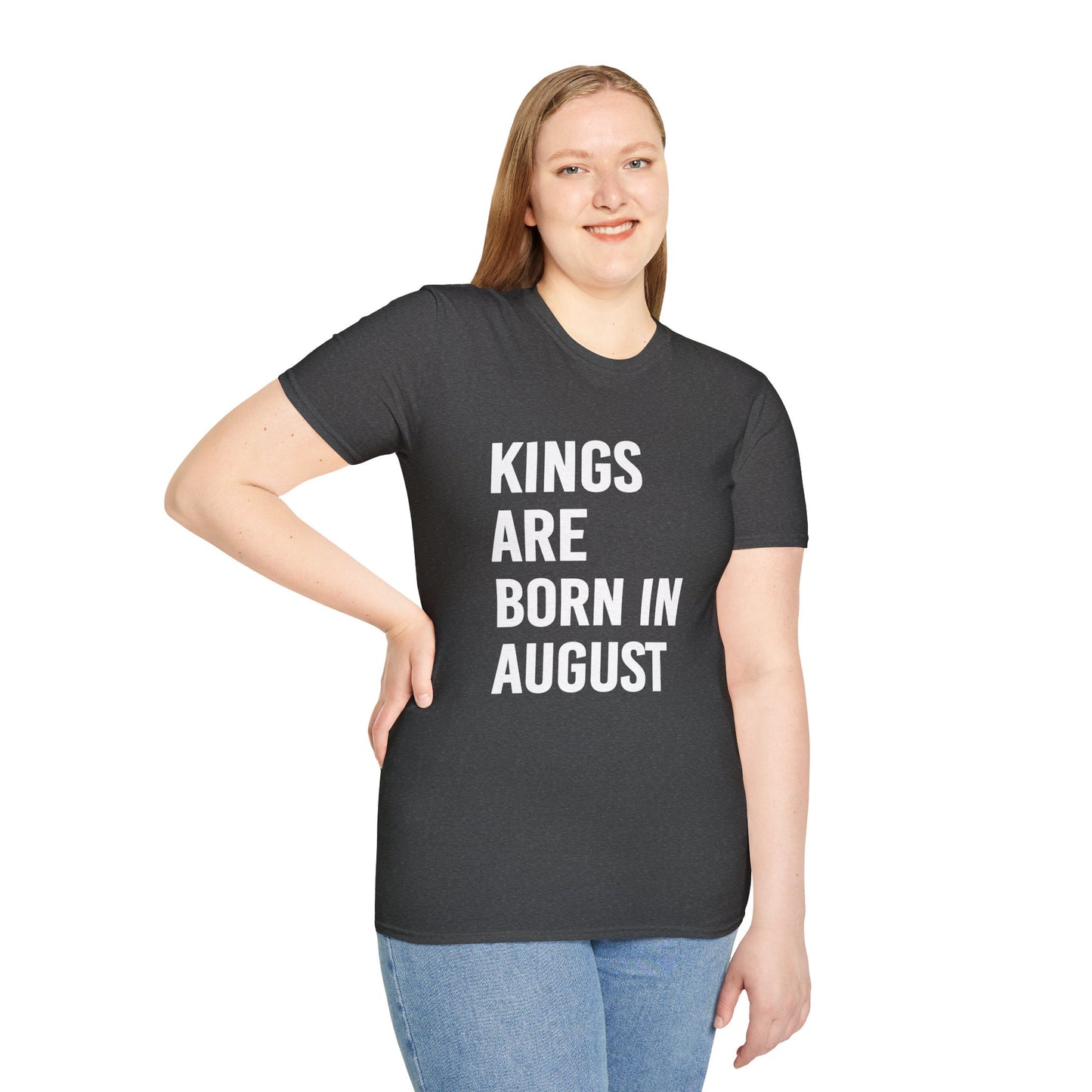 Kings Are Born In August T-Shirt, Unisex Softstyle Tee