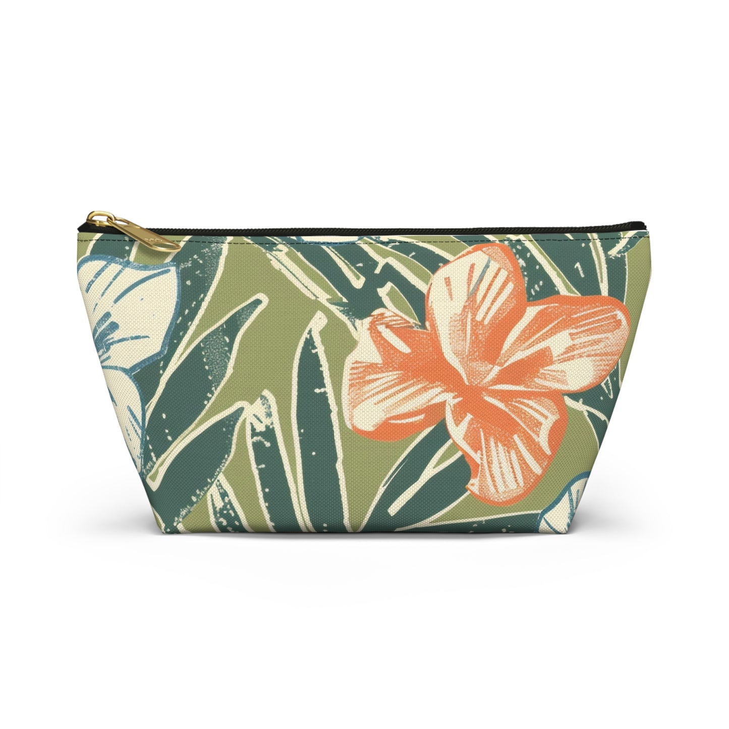Tropical Floral Accessory Pouch, Travel Makeup Bag, Cosmetic Organizer, Cute Gift for Her, Summer Vacation Essentials
