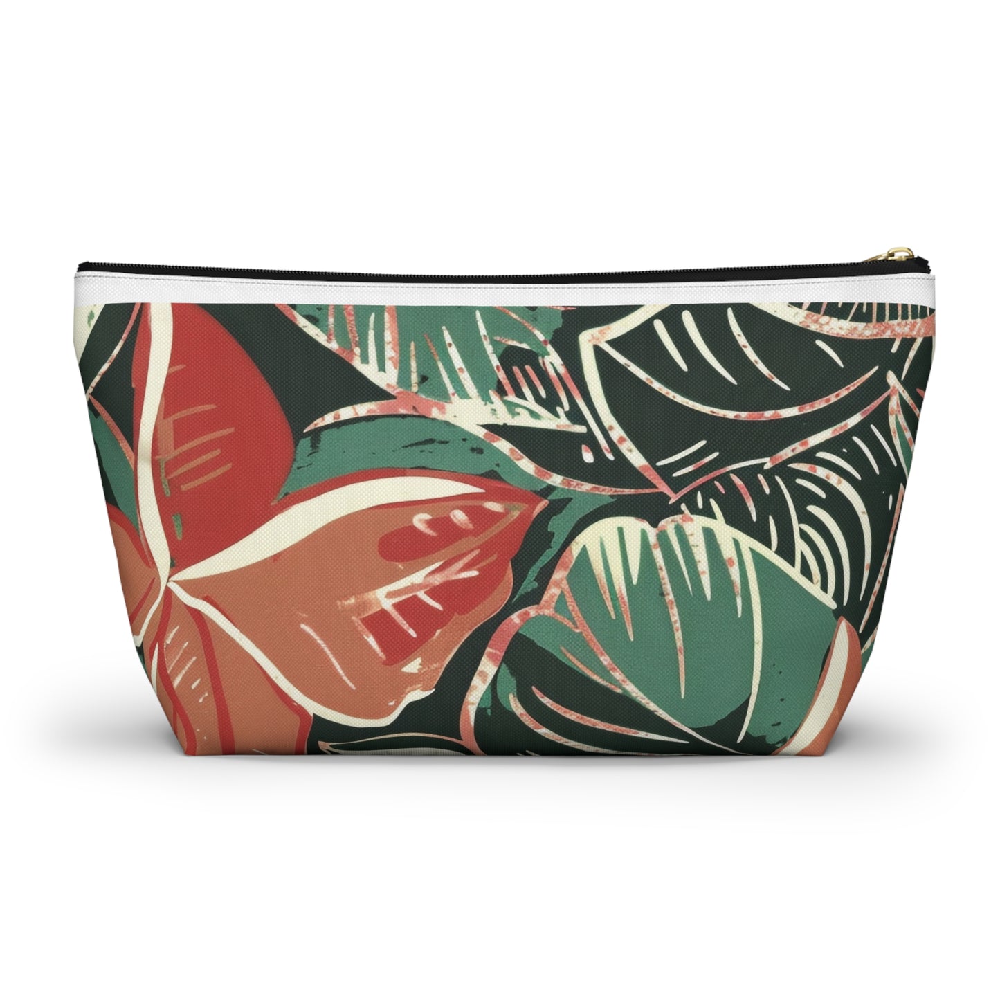 Tropical Print Accessory Pouch, Floral Makeup Bag, Travel Organizer, Gift for Her, Boho Style, Summer Vibe, Toiletry Bag