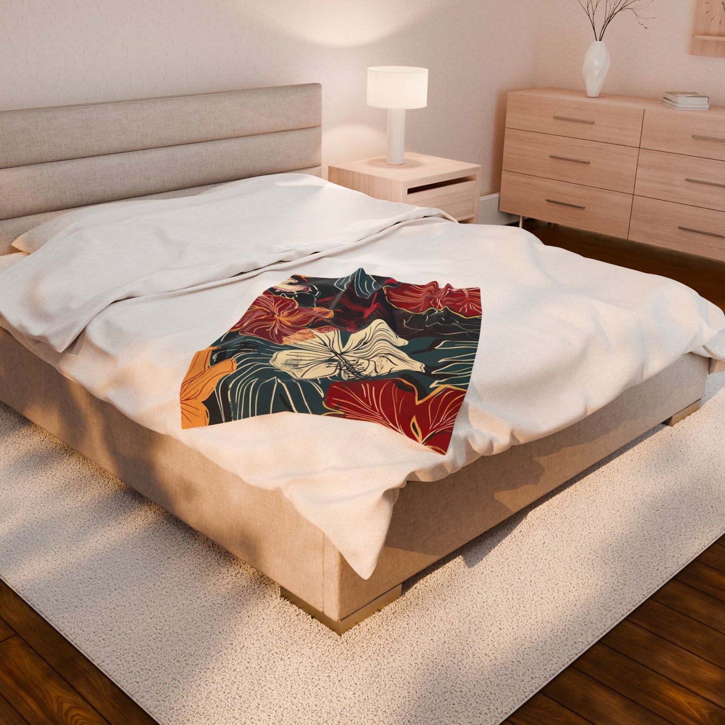 Tropical Floral Plush Blanket - Cozy Home Decor, Great Gift for Birthdays, Weddings, Holidays, Relaxing Evenings, Kids' Rooms