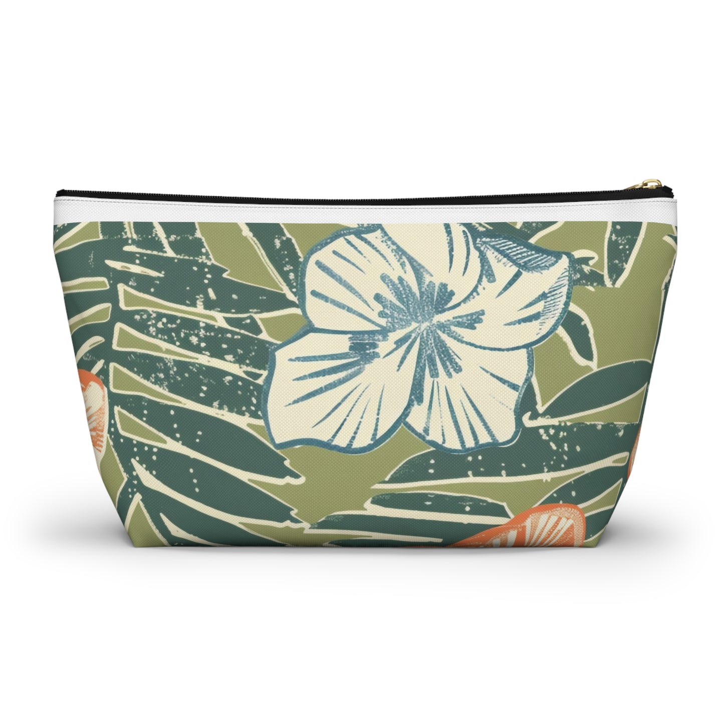 Tropical Floral Accessory Pouch, Travel Makeup Bag, Cosmetic Organizer, Cute Gift for Her, Summer Vacation Essentials