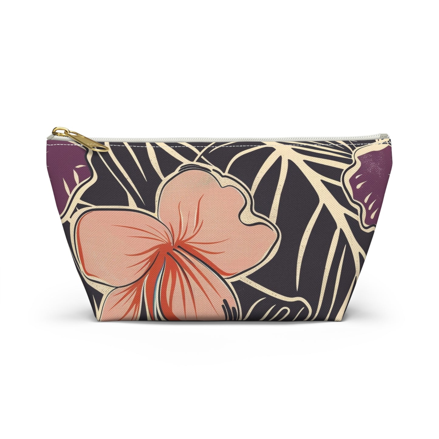 Tropical Floral Accessory Pouch - Makeup Bag, Travel Organizer, Journaling Kit, Gift for Her, Summer Vibes