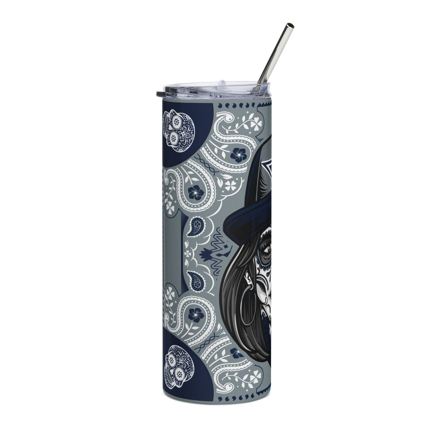 Cowboys Sugar Skull 20 oz Tumbler – Sublimated, Double-Walled