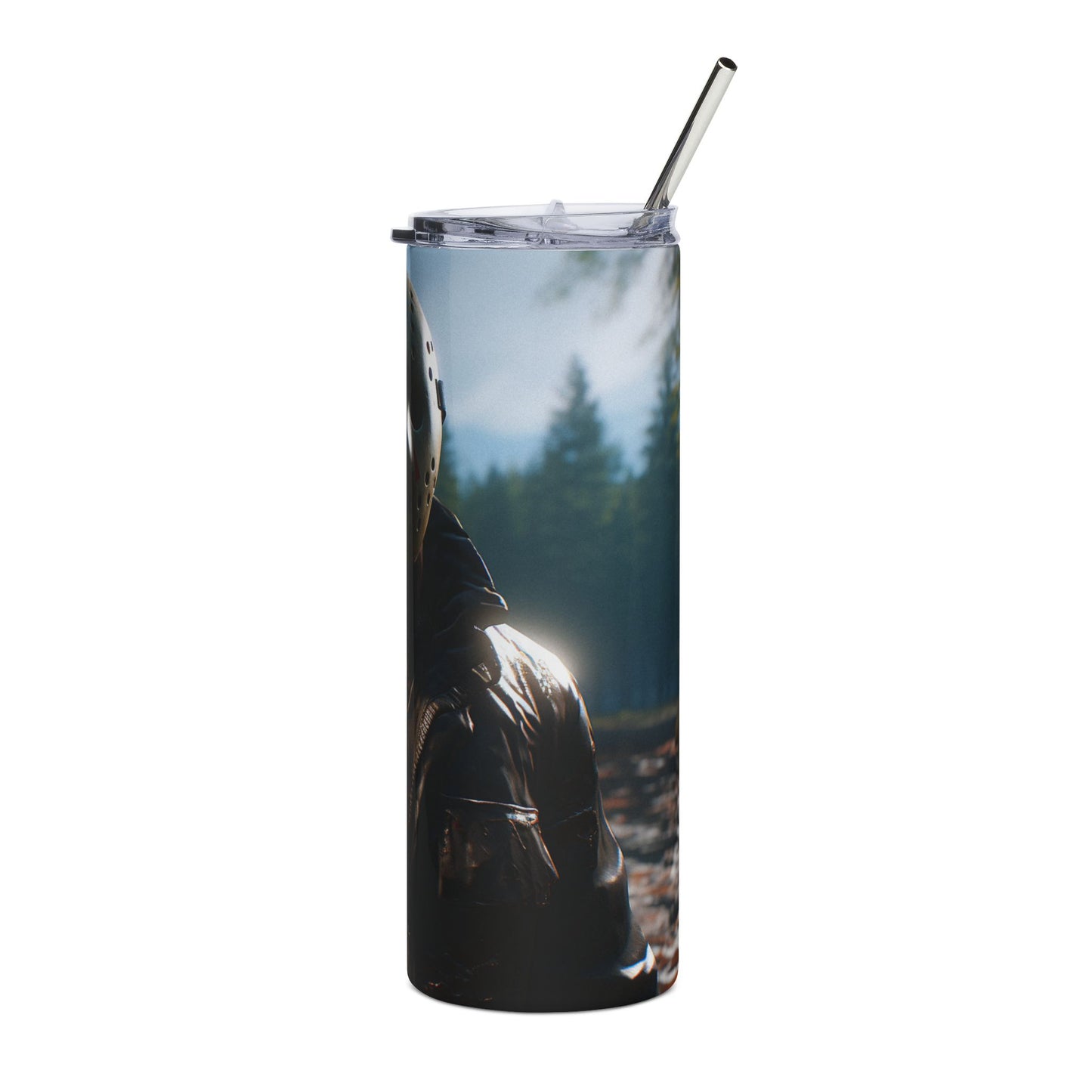 Horror-Themed Stainless Steel Tumbler | 20oz | Fun Gift for Horror Fans, Halloween, Camping, Sipping Drinks, Movie Nights