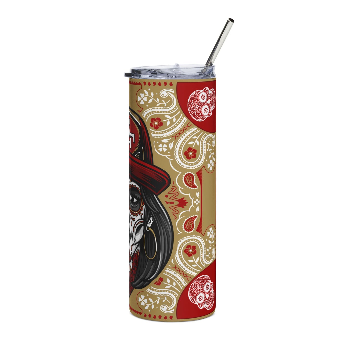 49ers Sugar Skull 20 oz Tumbler – Sublimated, Double-Walled