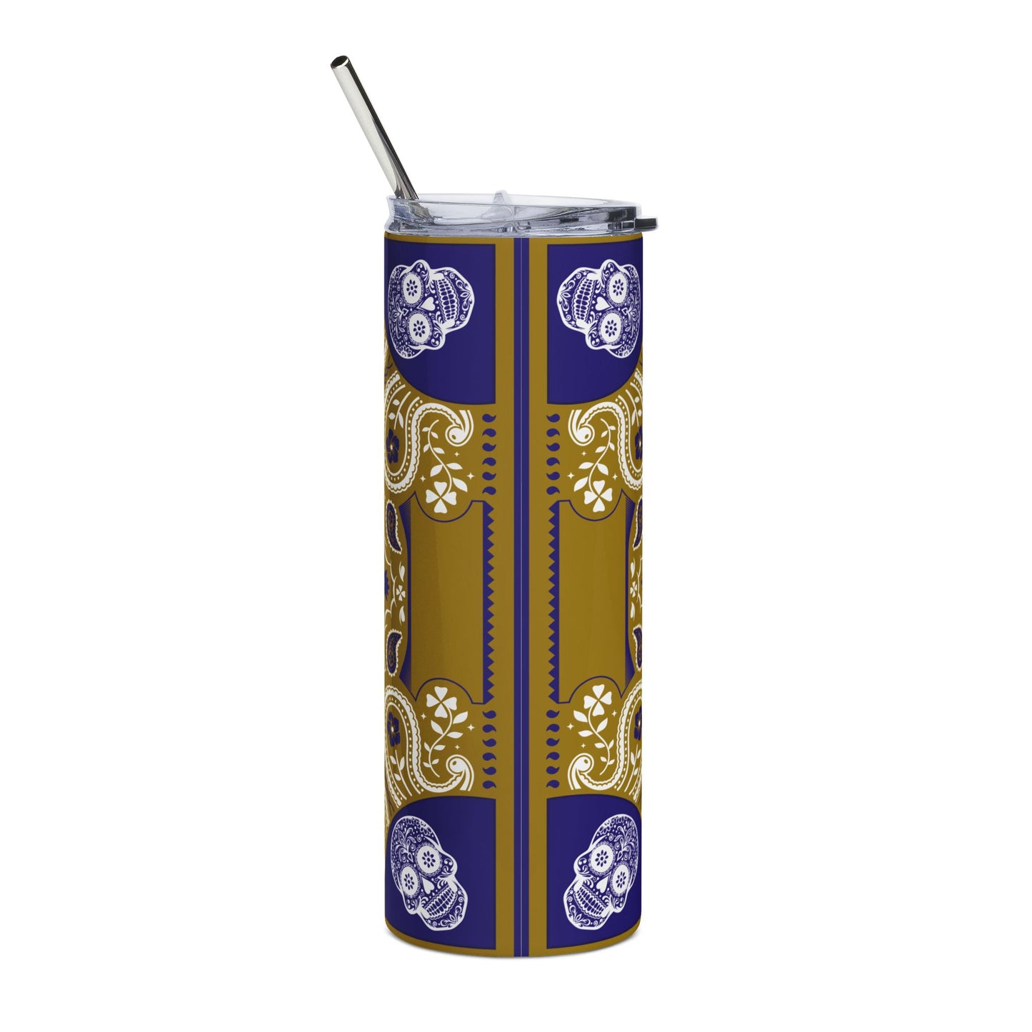 Ravens Sugar Skull 20 oz Tumbler – Sublimated, Double-Walled