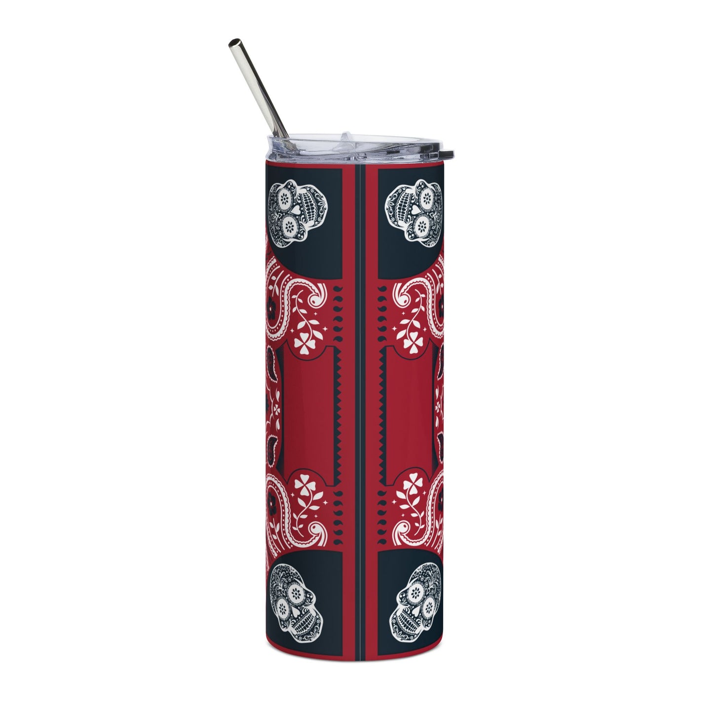 Texans Sugar Skull 20 oz Tumbler – Sublimated, Double-Walled