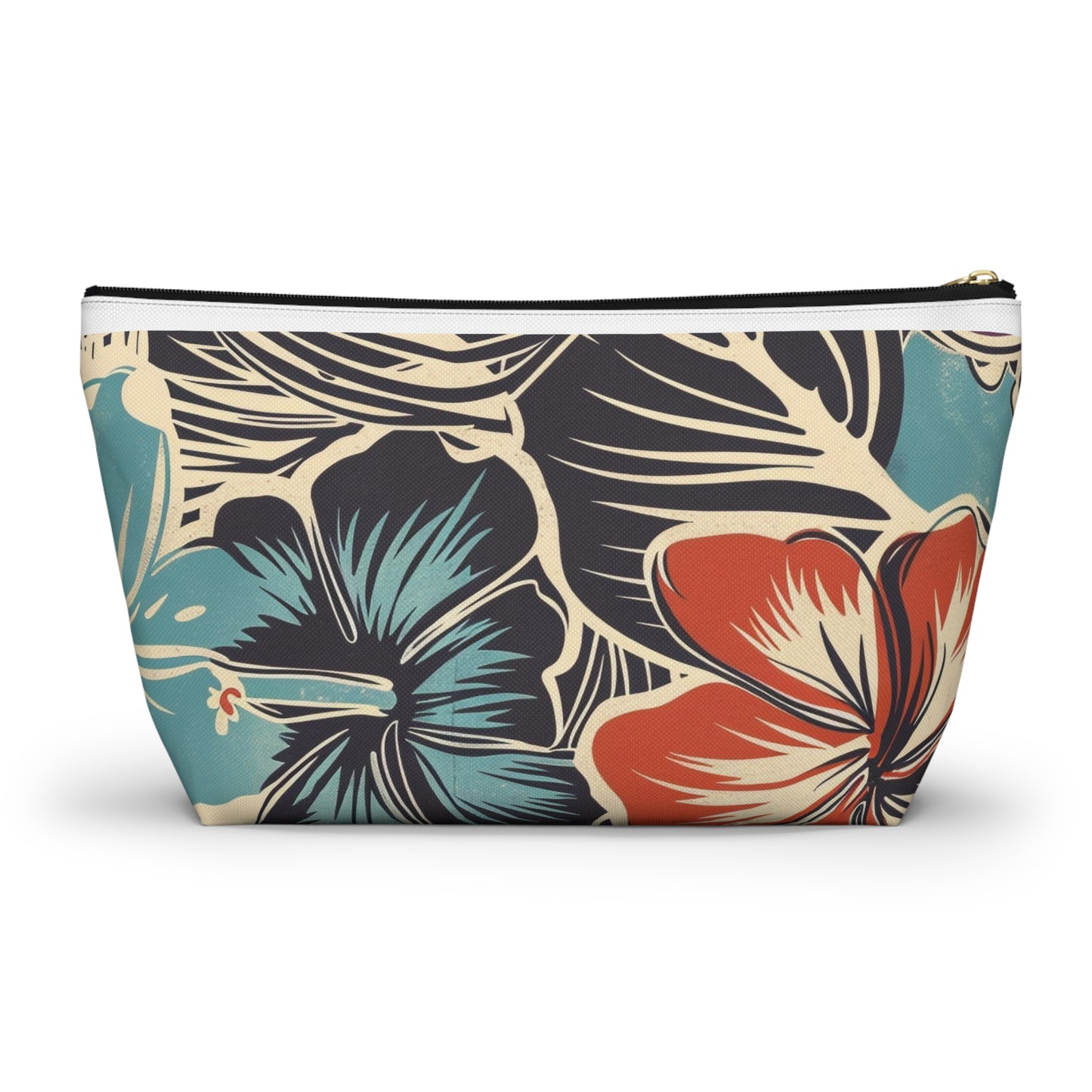 Tropical Floral Accessory Pouch - Makeup Bag, Travel Organizer, Journaling Kit, Gift for Her, Summer Vibes