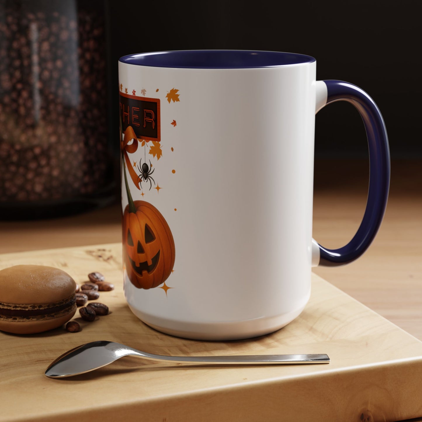 Halloween Teacher Coffee Mug | Pumpkin Autumn Decor | Cute Seasonal Gift for Educators | 11 & 15oz Ceramic Cups