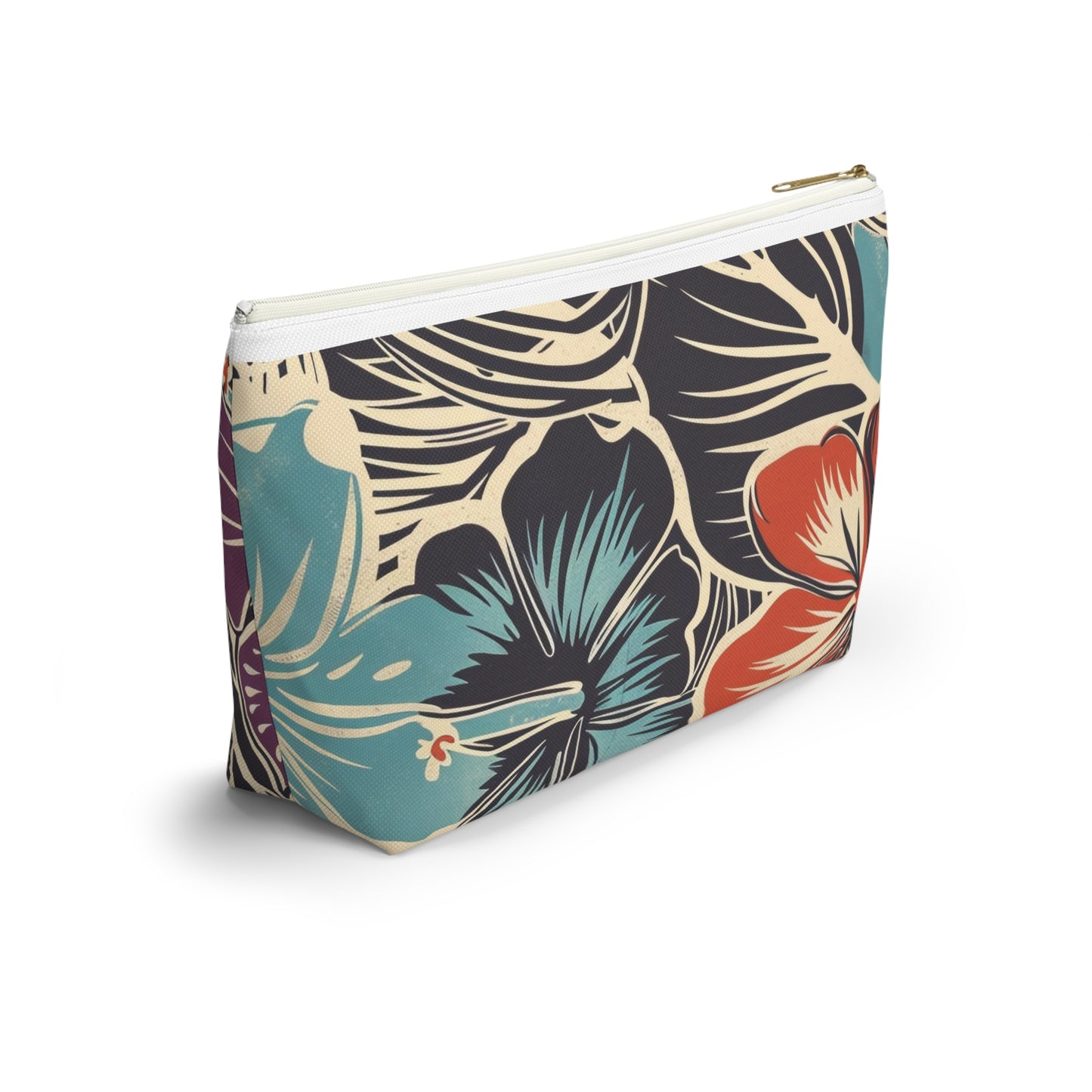 Tropical Floral Accessory Pouch - Makeup Bag, Travel Organizer, Journaling Kit, Gift for Her, Summer Vibes