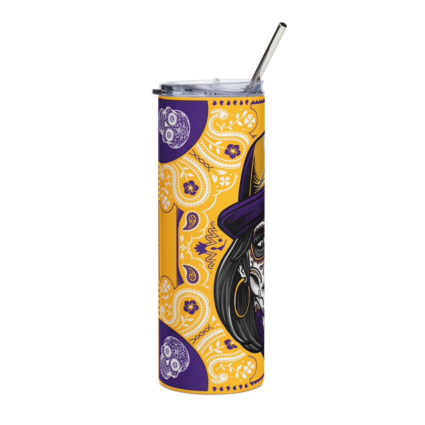 Vikings Sugar Skull 20 oz Tumbler – Sublimated, Double-Walled