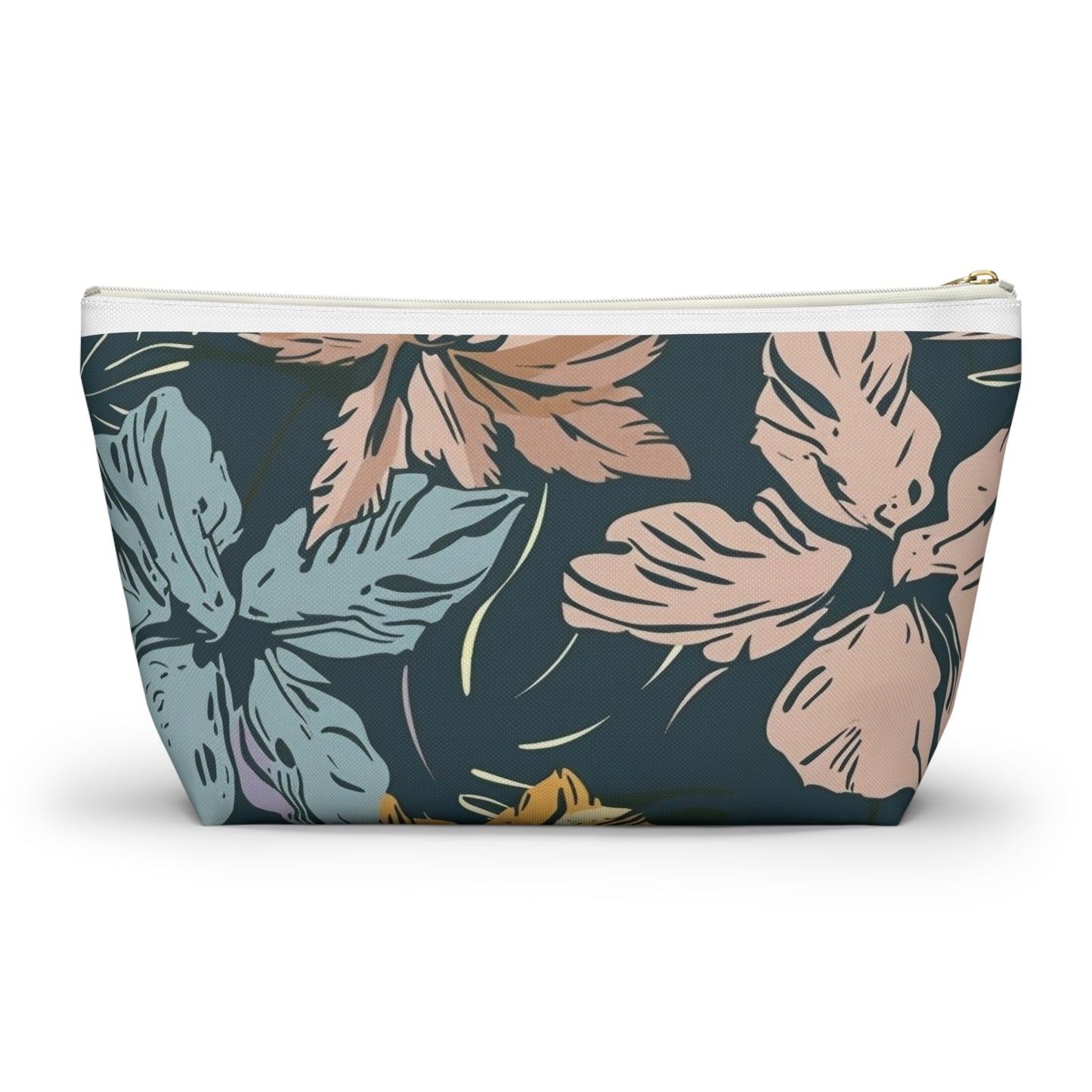 Tropical Floral Accessory Pouch, Makeup Bag, Travel Organizer, Gift for Her, Floral Print, Summer Vibes, Zip Pouch