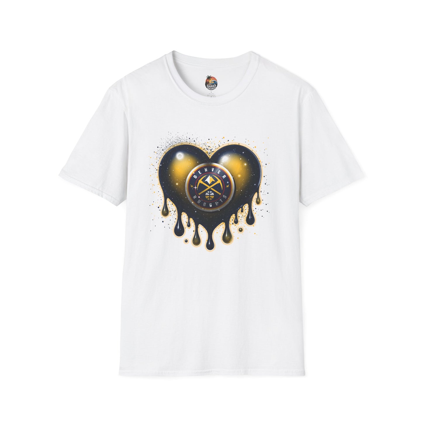 Nuggets Dripping Heart T-Shirt - Unisex Softstyle Tee, Trendy Graphic Top, Perfect for Valentine's Day, Casual Wear, Unique Gift Idea