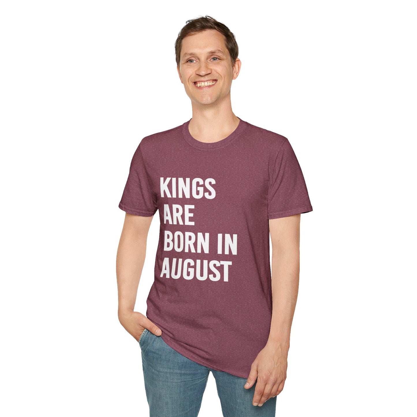Kings Are Born In August T-Shirt, Unisex Softstyle Tee