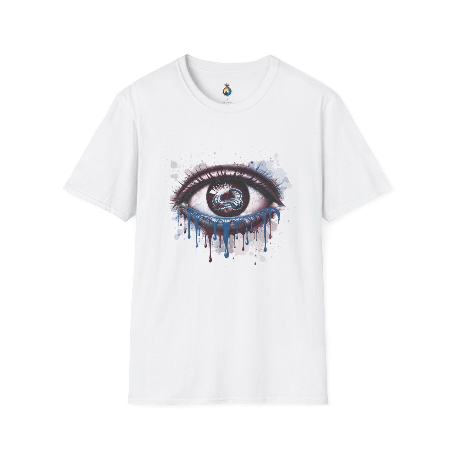 Avalanche Eye T-Shirt, Unisex Softstyle Tee, Unique Gift, Casual Wear, Art Lover Apparel, Creative Style