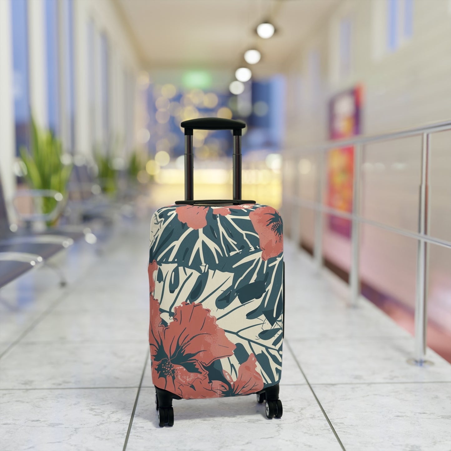 Floral Luggage Cover - Travel Accessory, Vacation Gear, Perfect Gift for Travelers, Summer Adventures, Stylish Protection