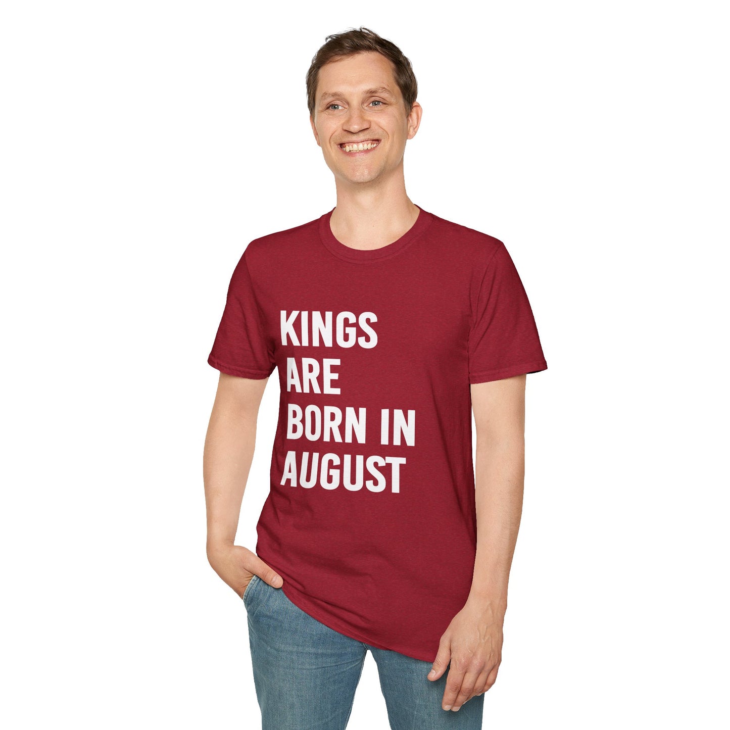 Kings Are Born In August T-Shirt, Unisex Softstyle Tee