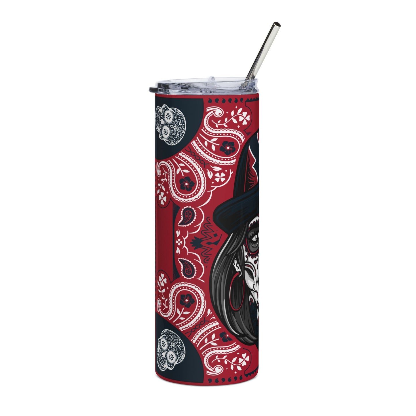 Texans Sugar Skull 20 oz Tumbler – Sublimated, Double-Walled
