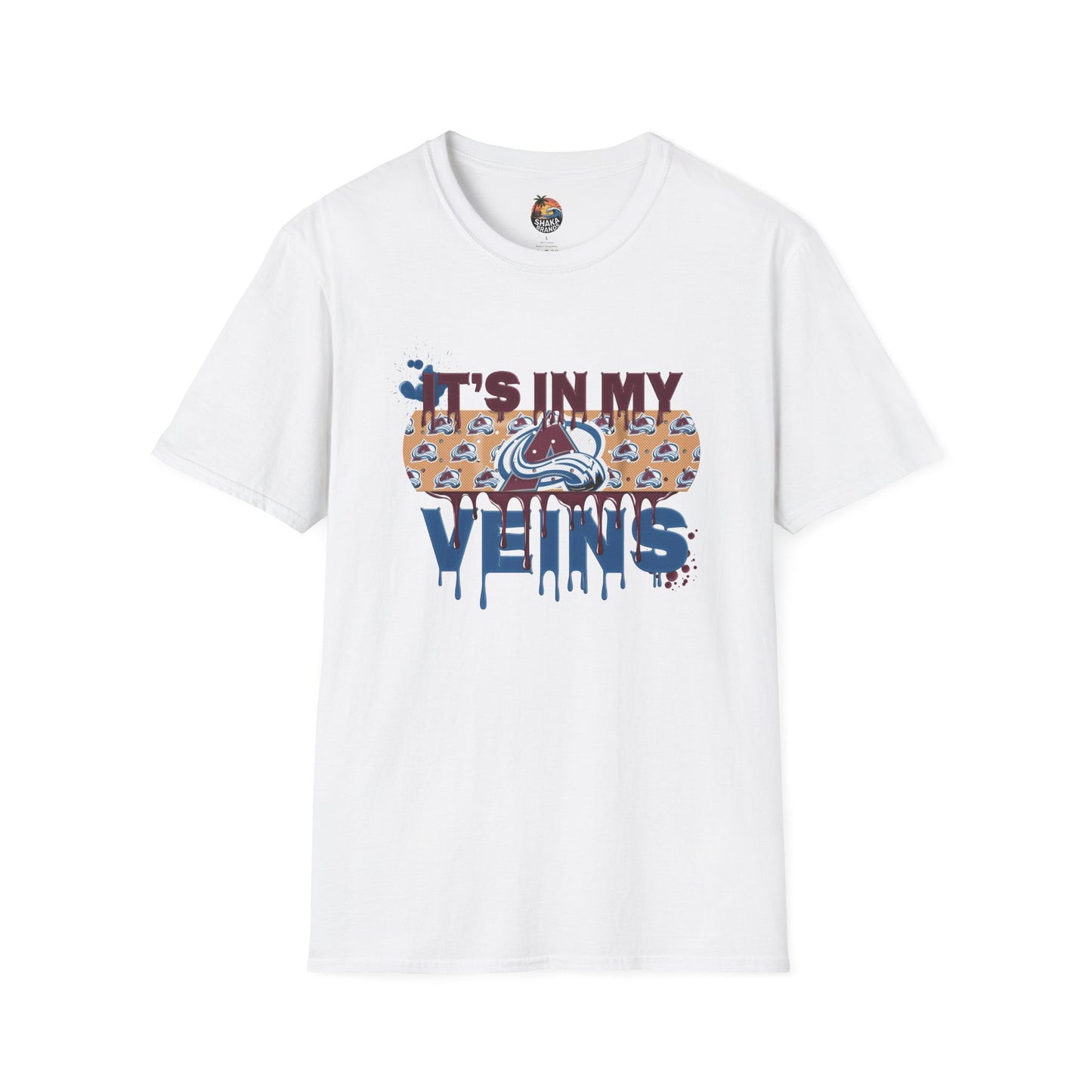 Avalanche Fan - It's In My Veins T-Shirt, Unisex Softstyle Tee, Sports Apparel, Gift for Hockey Lovers, It's In My Veins Shirt