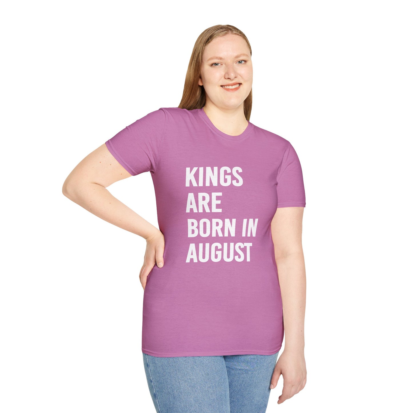 Kings Are Born In August T-Shirt, Unisex Softstyle Tee