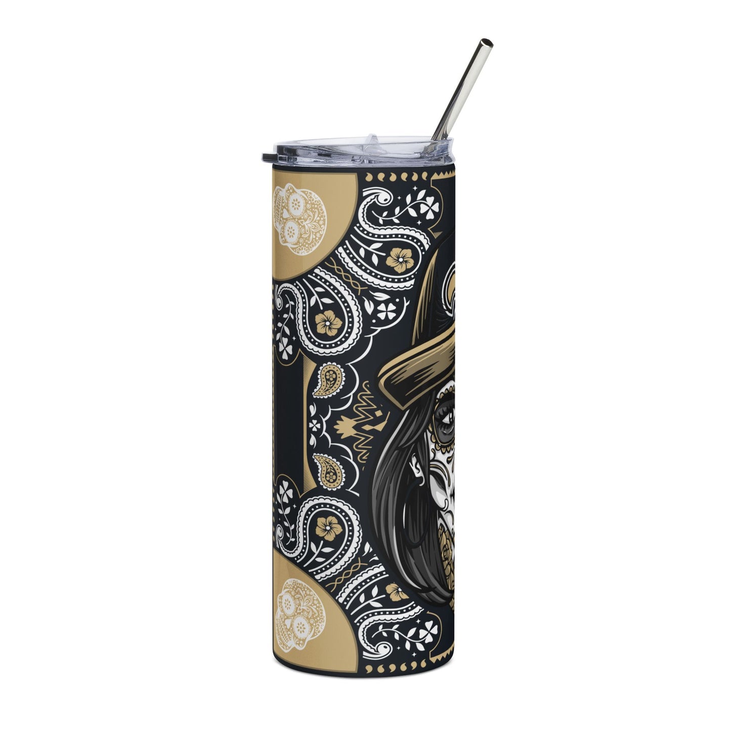 Saints Sugar Skull 20 oz Tumbler – Sublimated, Double-Walled