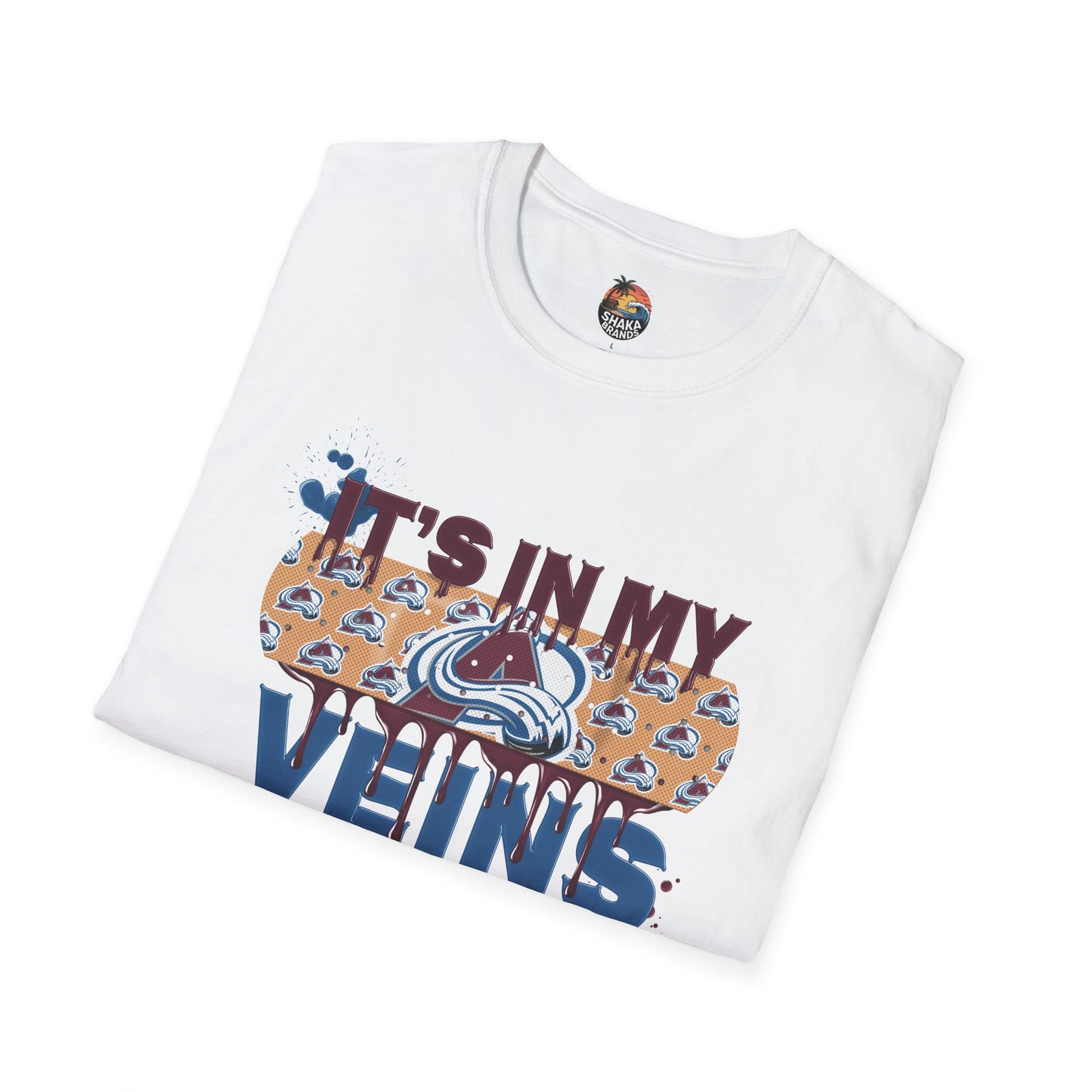 Avalanche Fan - It's In My Veins T-Shirt, Unisex Softstyle Tee, Sports Apparel, Gift for Hockey Lovers, It's In My Veins Shirt