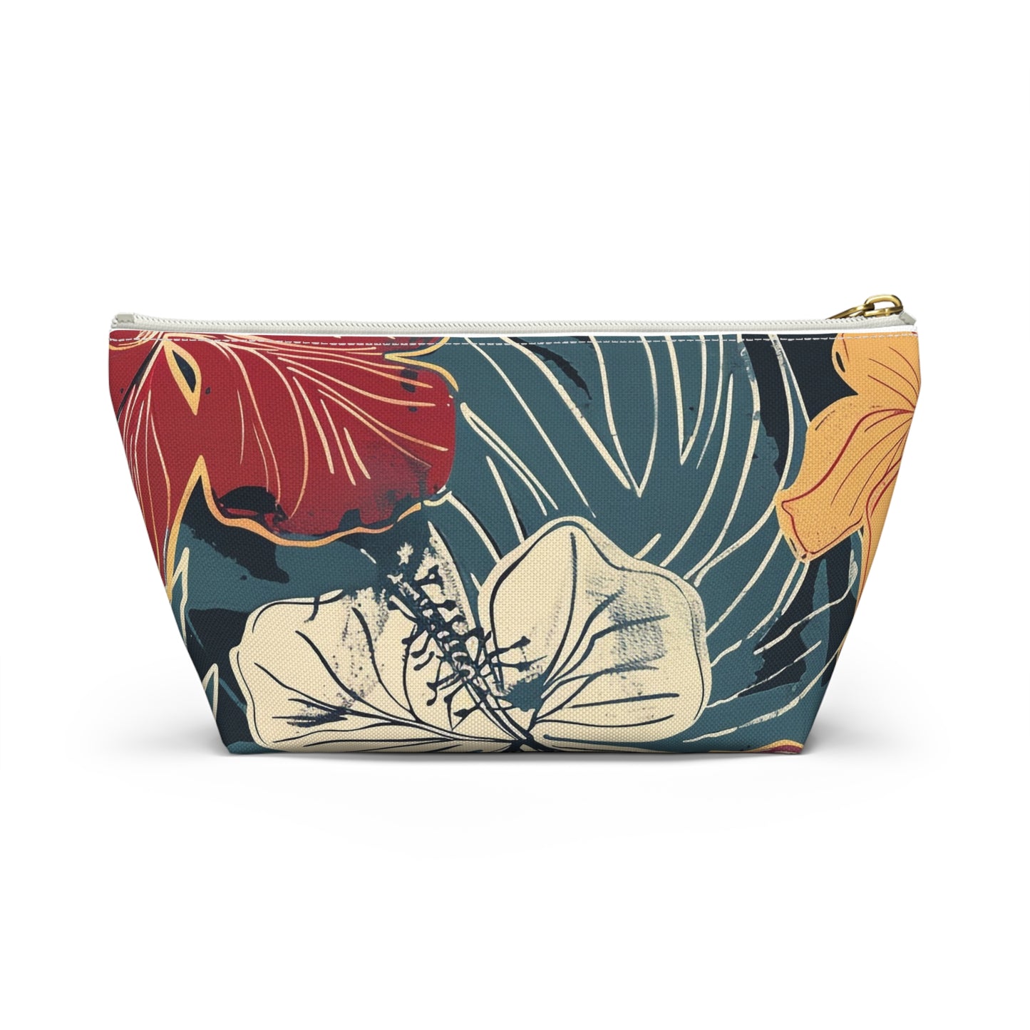 Floral Accessory Pouch | Cosmetic Bag | Travel Makeup Organizer | Gift for Her | Tropical Design | Stylish Storage Solution