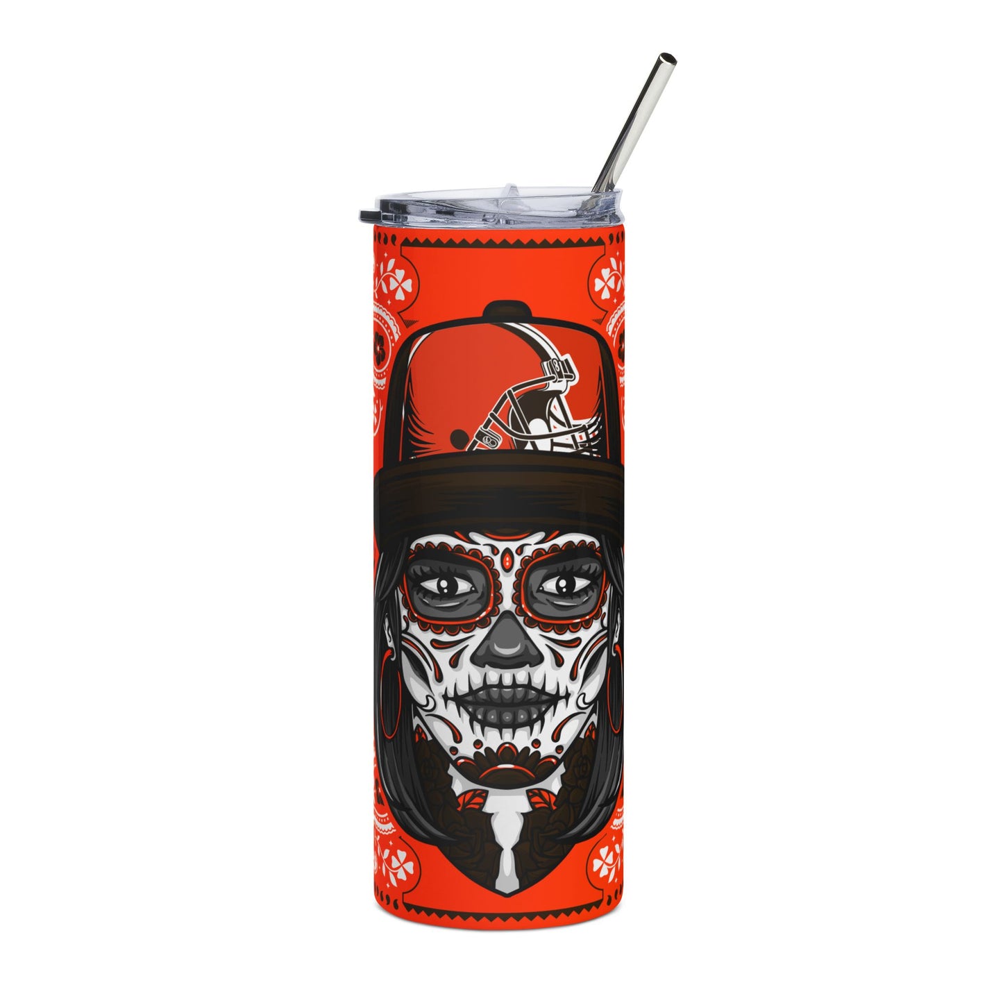 Browns Sugar Skull 20 oz Tumbler – Sublimated, Double-Walled