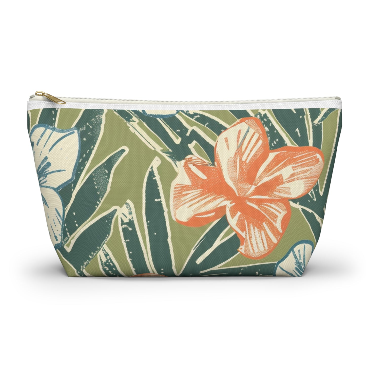 Tropical Floral Accessory Pouch, Travel Makeup Bag, Cosmetic Organizer, Cute Gift for Her, Summer Vacation Essentials