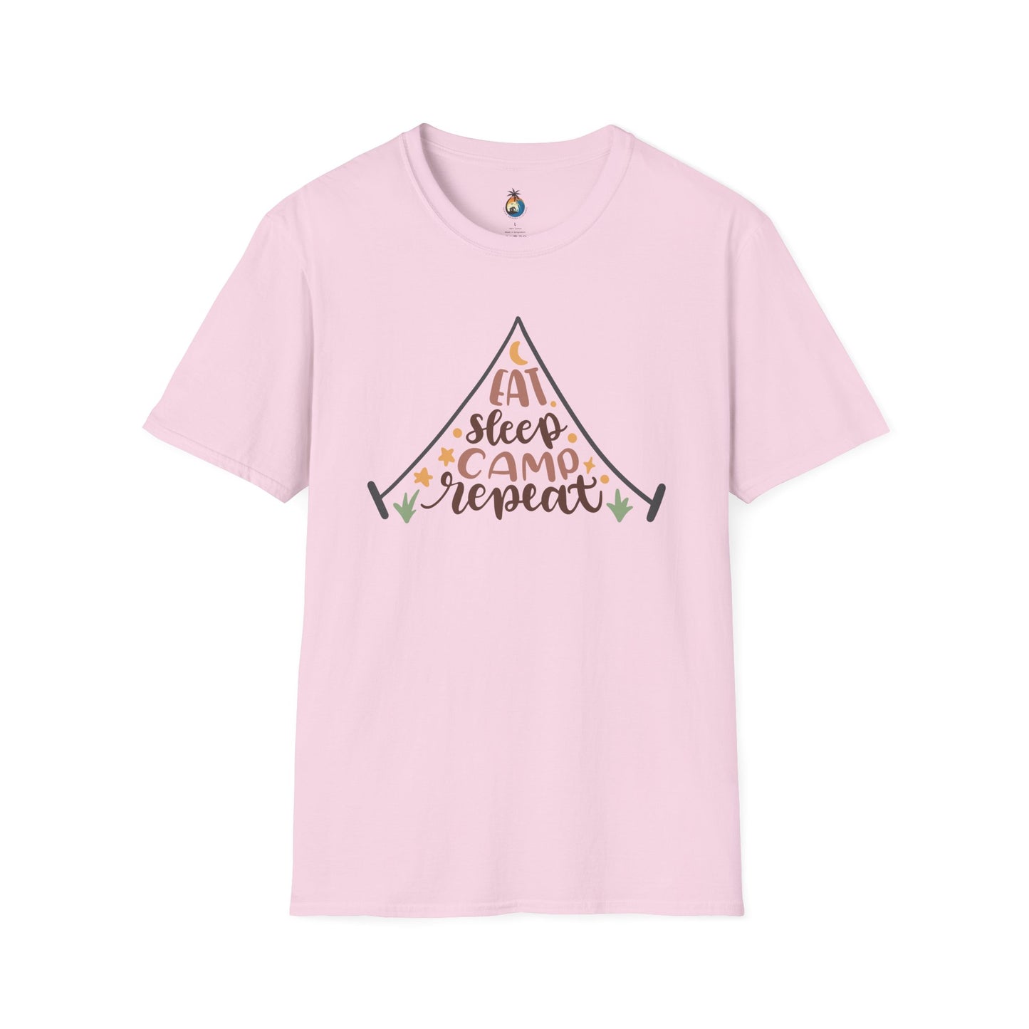 Camping Lifestyle T-Shirt, Eat Sleep Camp Repeat Shirt, Unisex Summer Tee, Outdoor Adventure Clothing, Gifts for Campers, Hiking Memento
