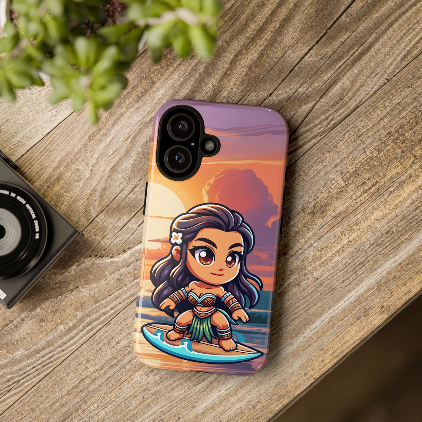 Charming Phone Case with Surfing Design, Trendy Phone Cover, Cute Cartoon Phone Case, Gift for Ocean Lovers, Summer Vibe Accessory