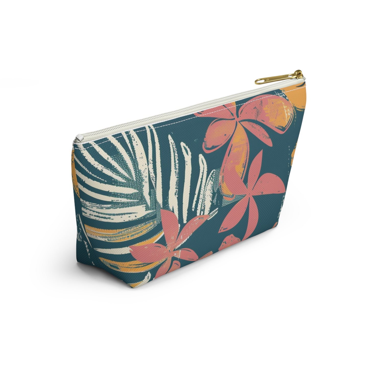 Vintage Hawaiian Print Travel Pouch | Cosmetic Bag | Travel Makeup Organizer | Gift for Her | Tropical Design | Stylish Storage Solution