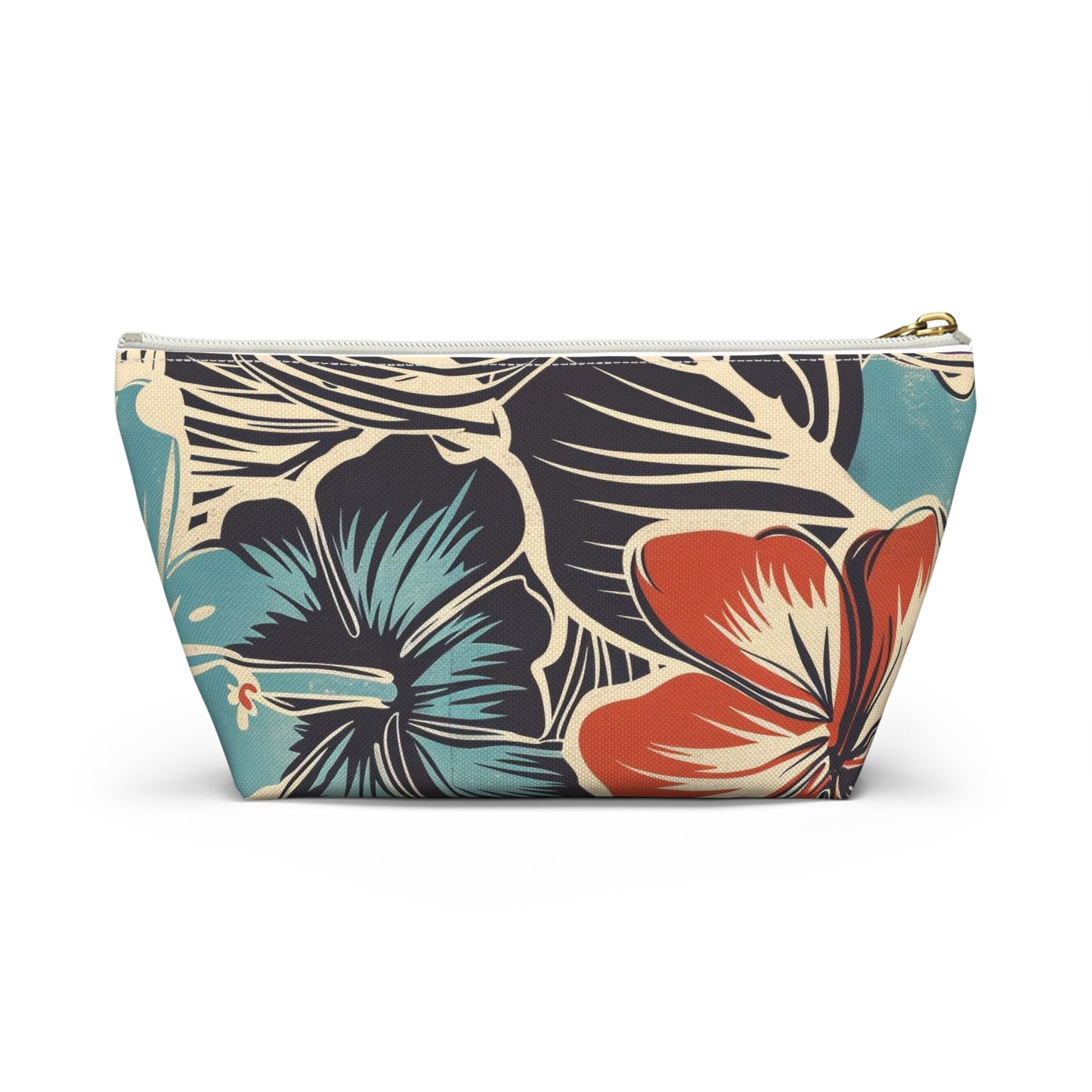 Tropical Floral Accessory Pouch - Makeup Bag, Travel Organizer, Journaling Kit, Gift for Her, Summer Vibes