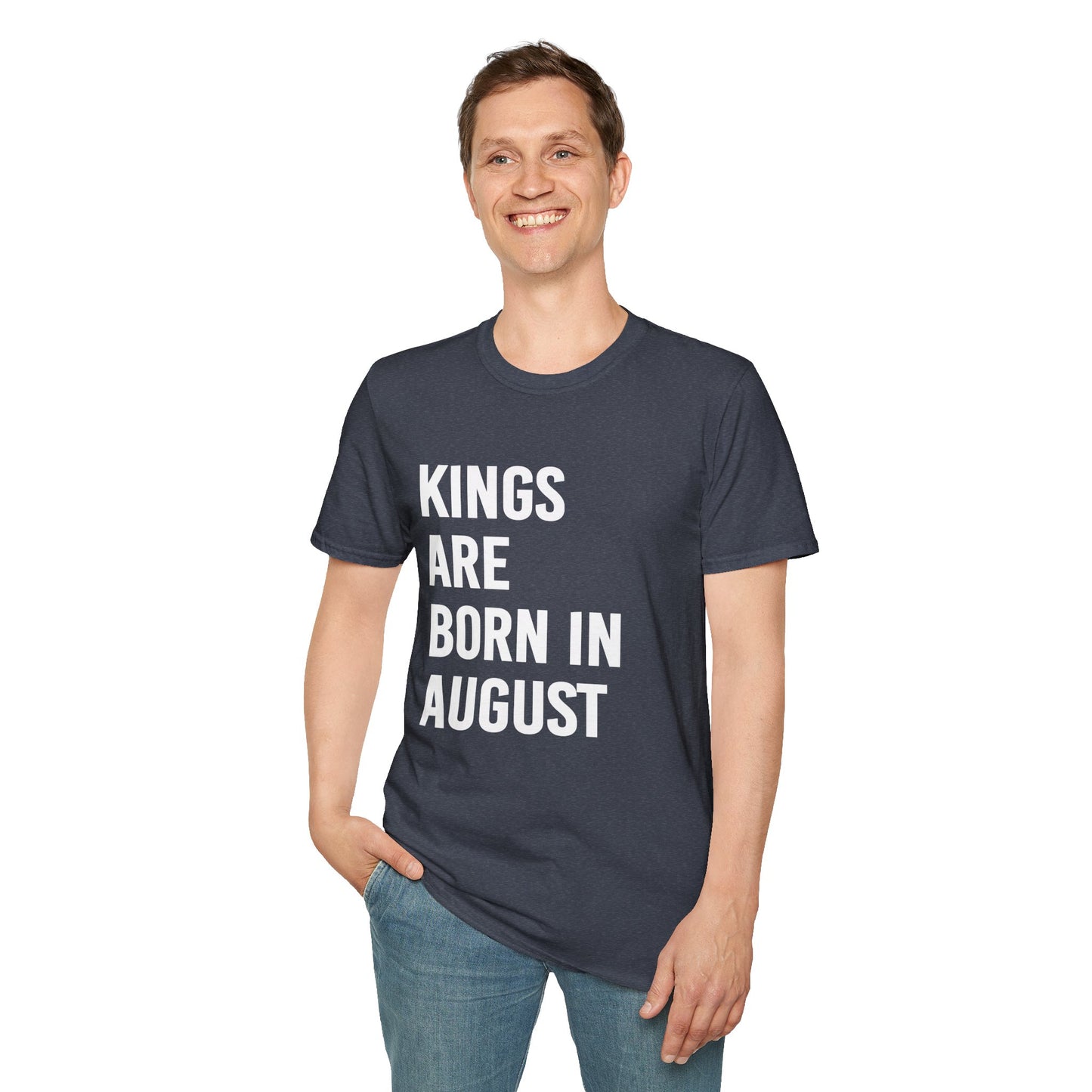 Kings Are Born In August T-Shirt, Unisex Softstyle Tee
