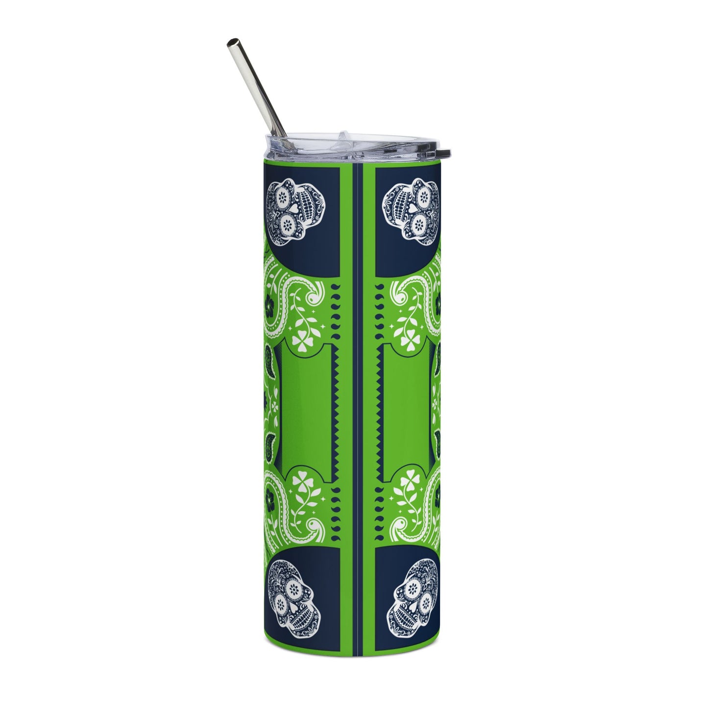 Seahawks Sugar Skull 20 oz Tumbler – Sublimated, Double-Walled