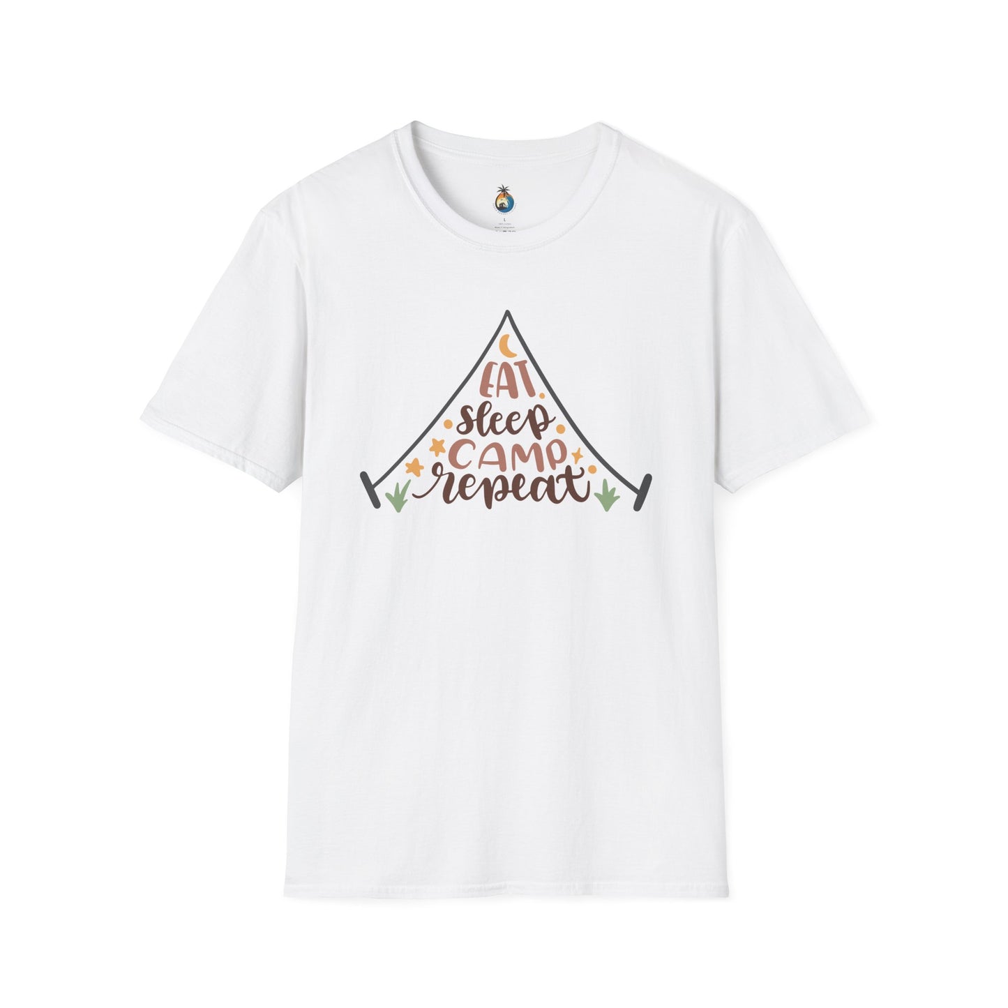Camping Lifestyle T-Shirt, Eat Sleep Camp Repeat Shirt, Unisex Summer Tee, Outdoor Adventure Clothing, Gifts for Campers, Hiking Memento