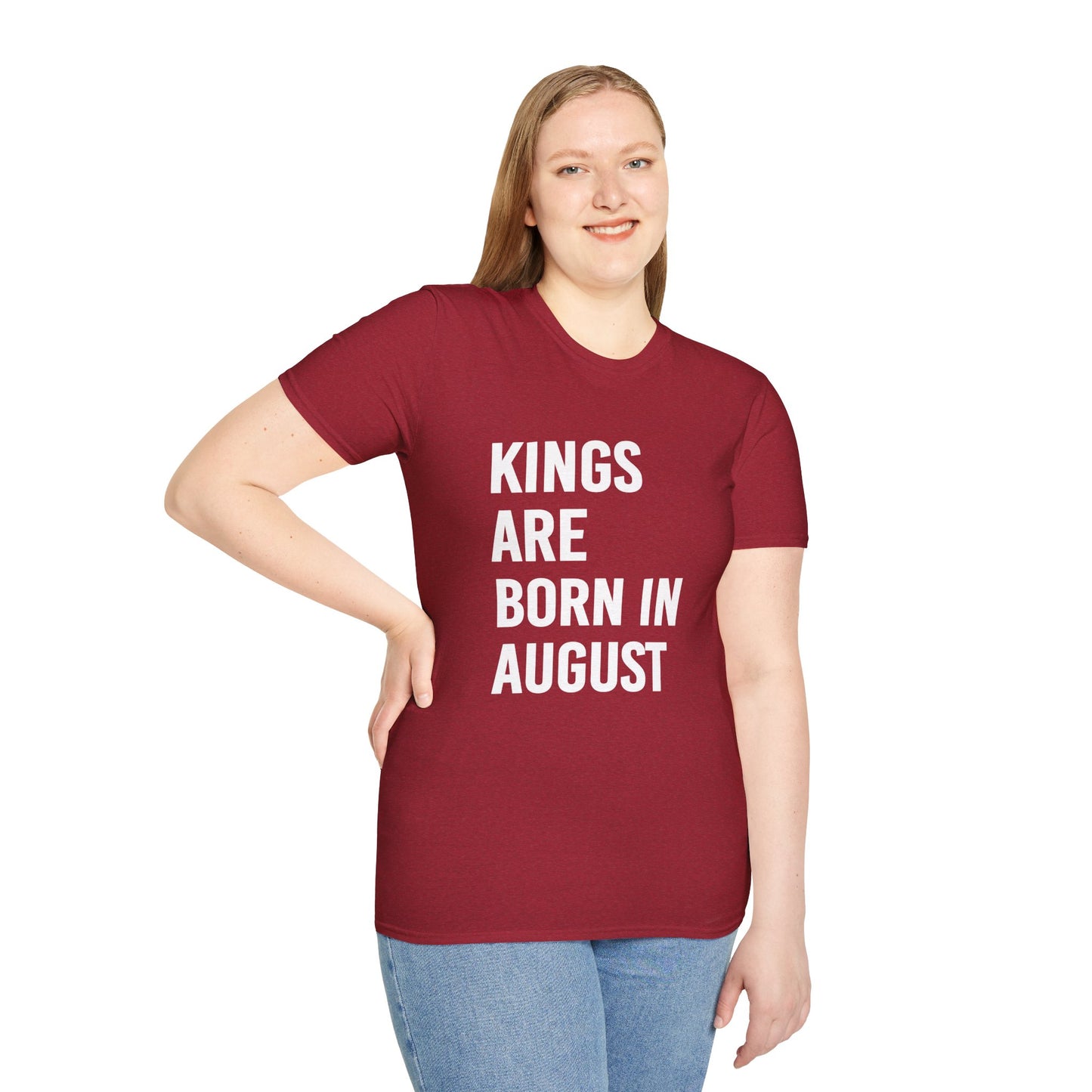 Kings Are Born In August T-Shirt, Unisex Softstyle Tee