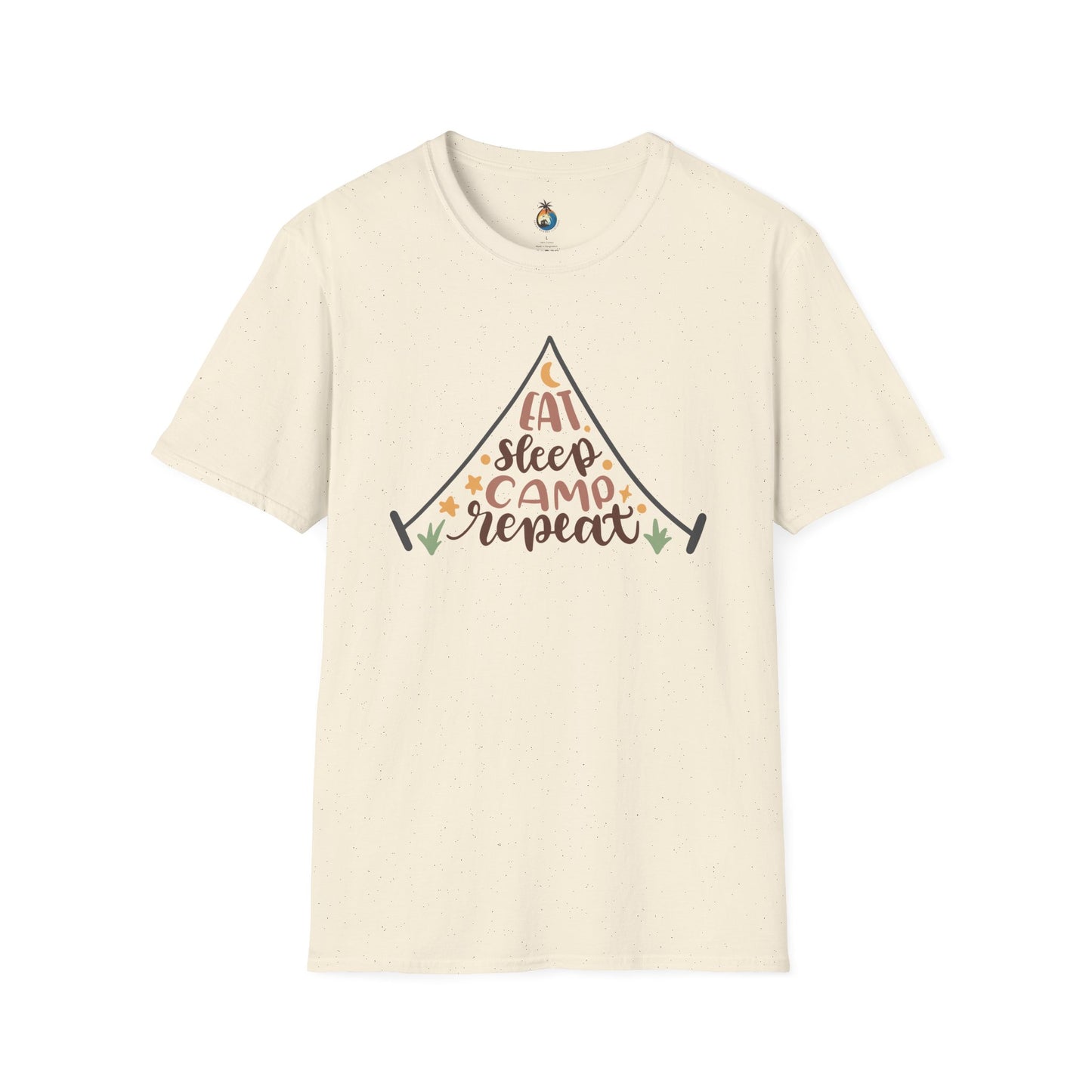 Camping Lifestyle T-Shirt, Eat Sleep Camp Repeat Shirt, Unisex Summer Tee, Outdoor Adventure Clothing, Gifts for Campers, Hiking Memento